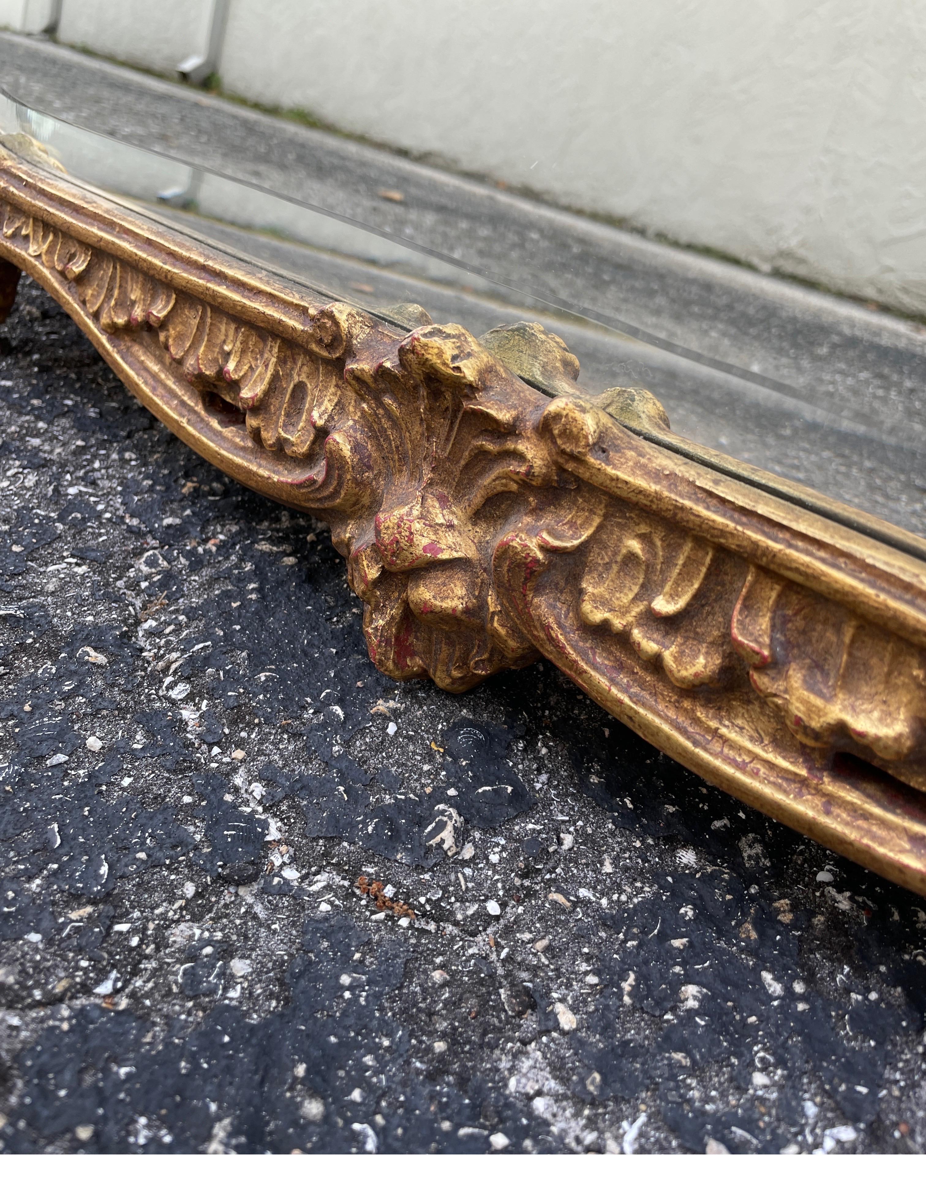 20th Century Large Carved & Gilded Mirror