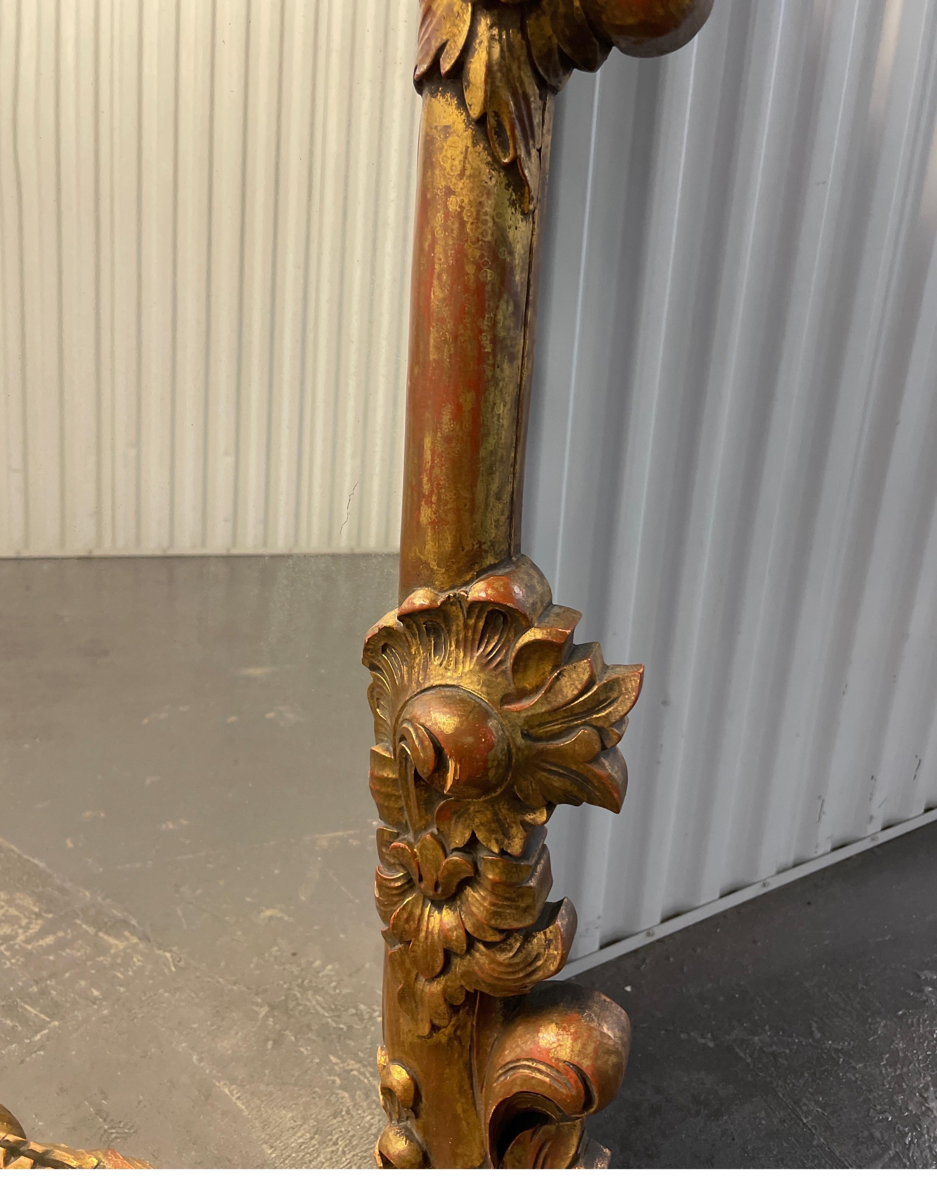 Large Carved & Gilded Rococo Italian Mirror For Sale 1