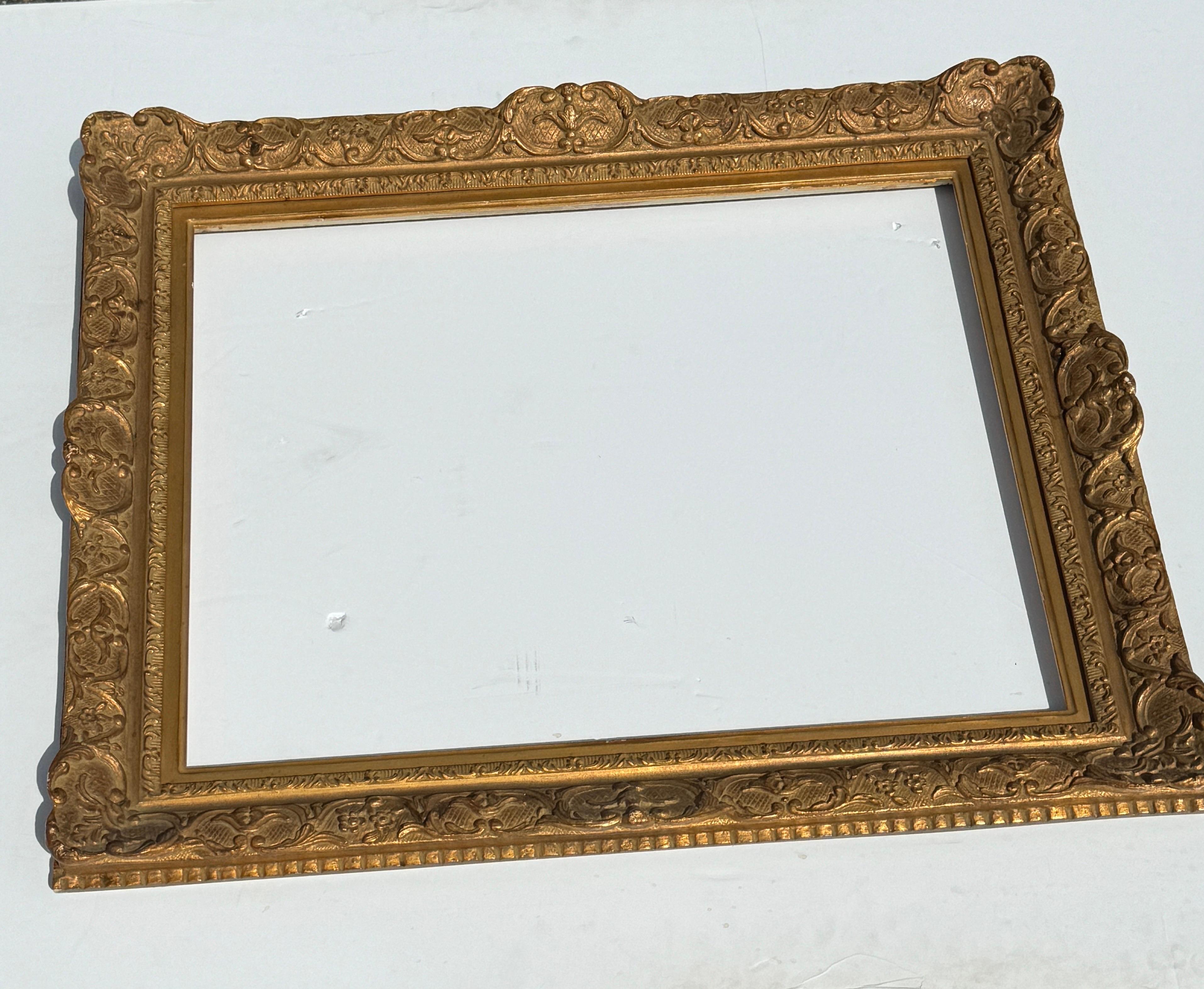 Large Carved Gilt Wood Frame, French Rococo Style  For Sale 6