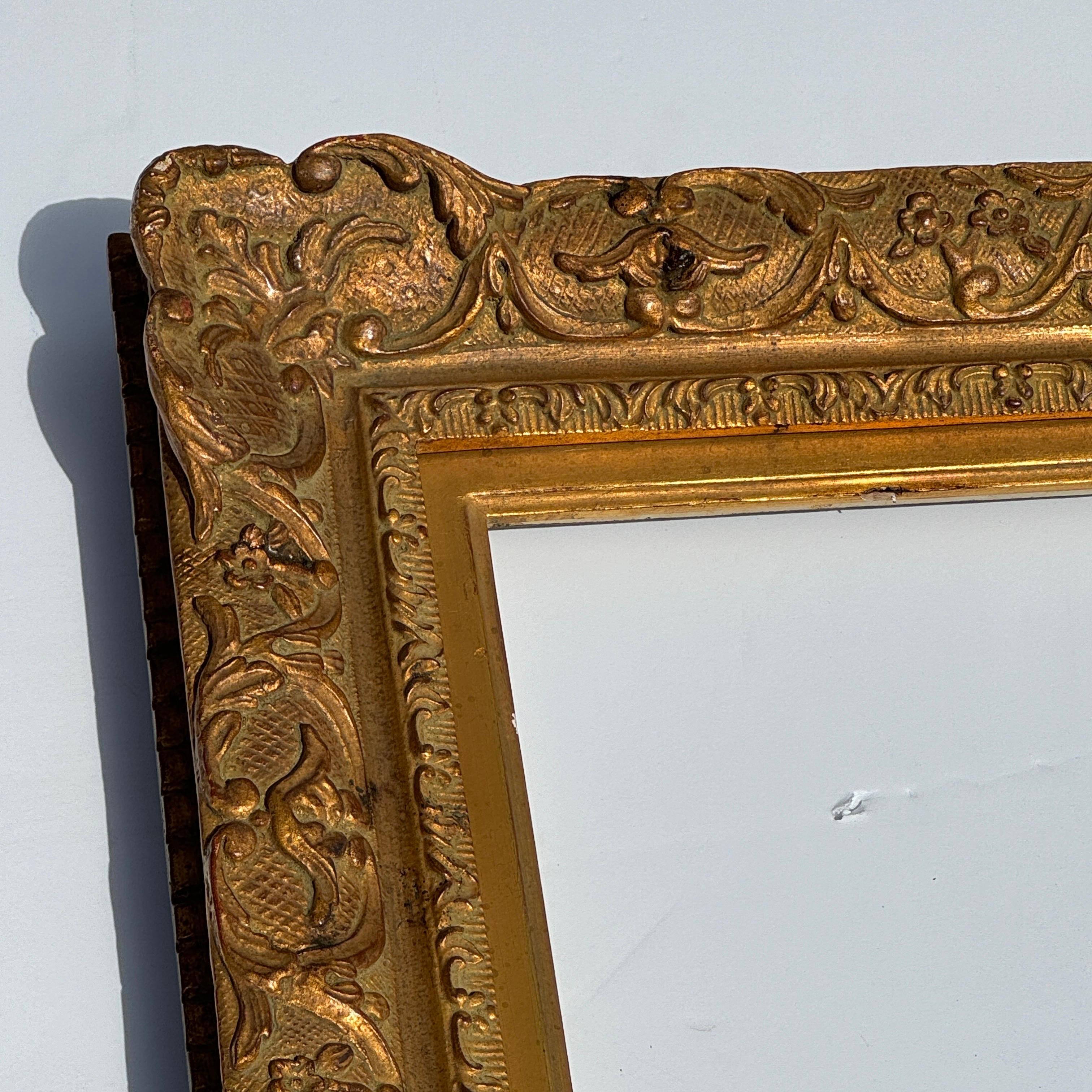 Large Carved Gilt Wood Frame, French Rococo Style  In Good Condition For Sale In Haddonfield, NJ