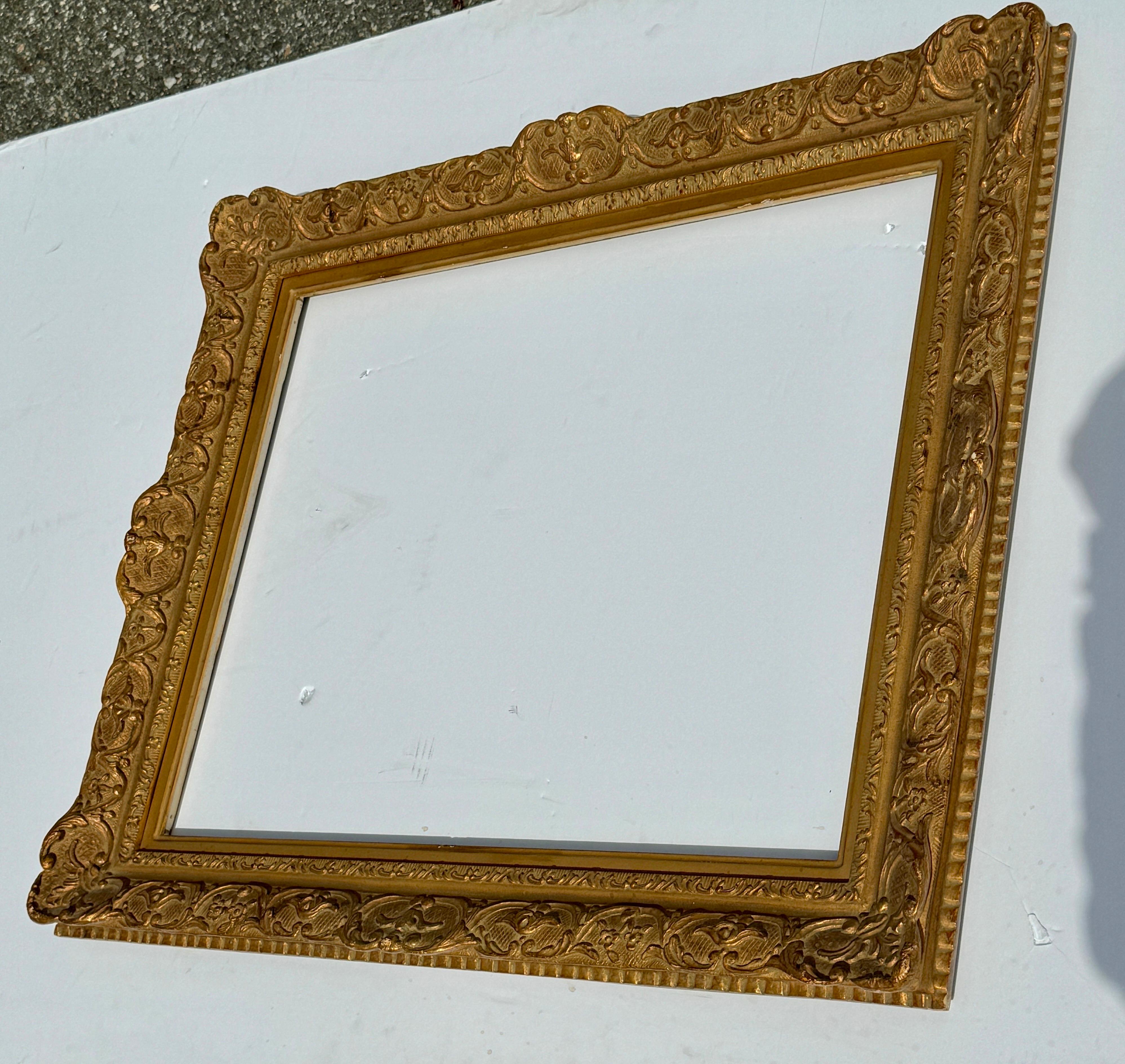 20th Century Large Carved Gilt Wood Frame, French Rococo Style 