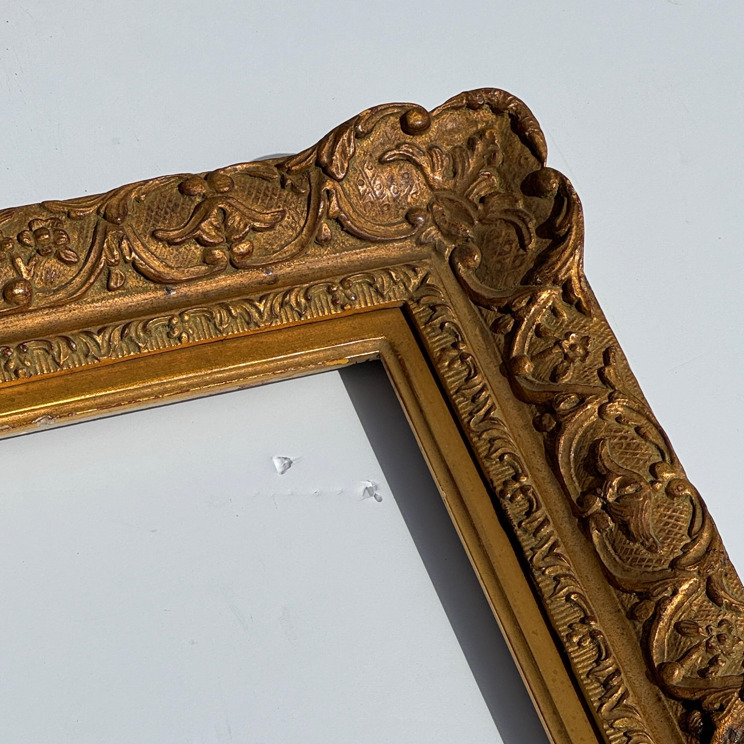 Large Carved Gilt Wood Frame, French Rococo Style  1