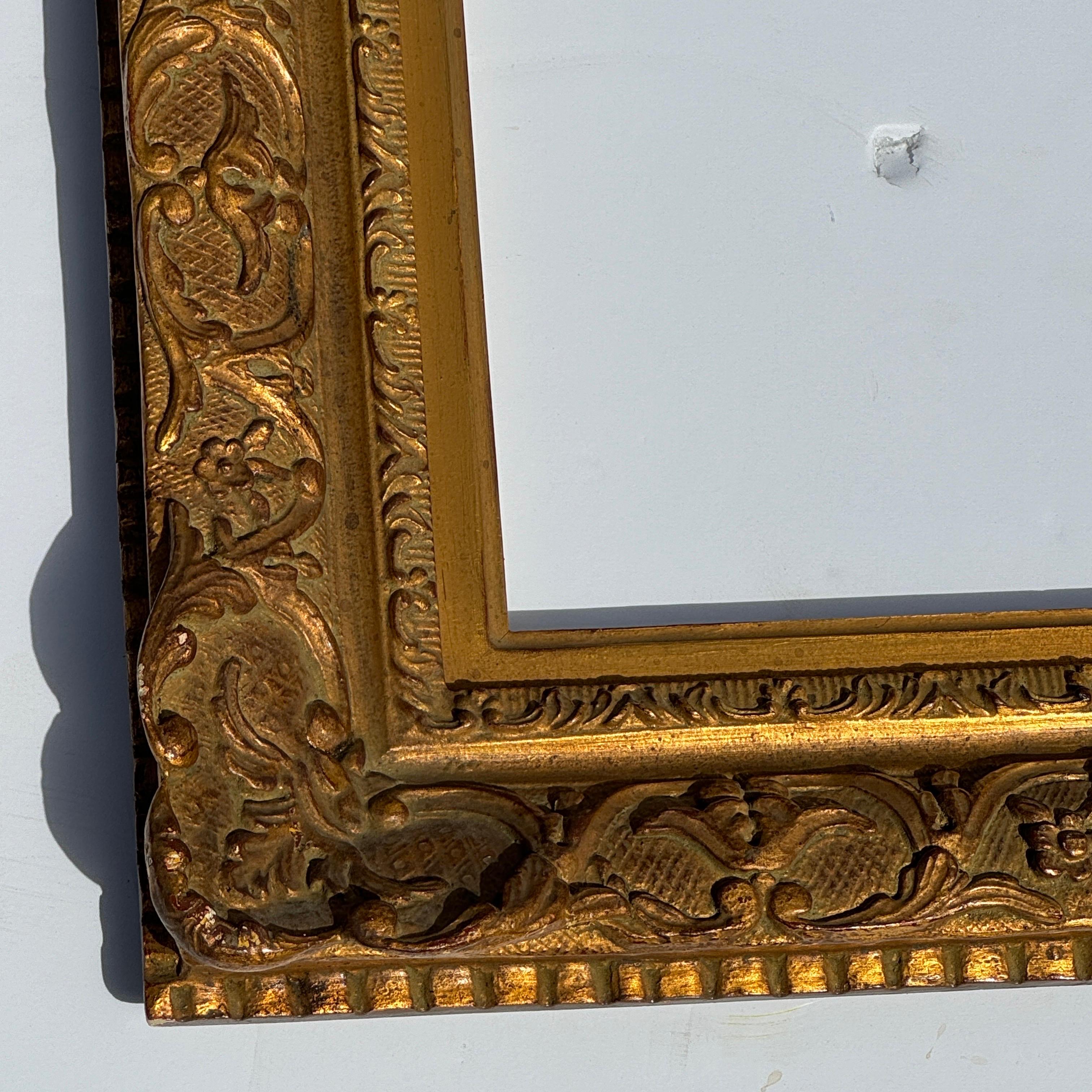 Large Carved Gilt Wood Frame, French Rococo Style  For Sale 3