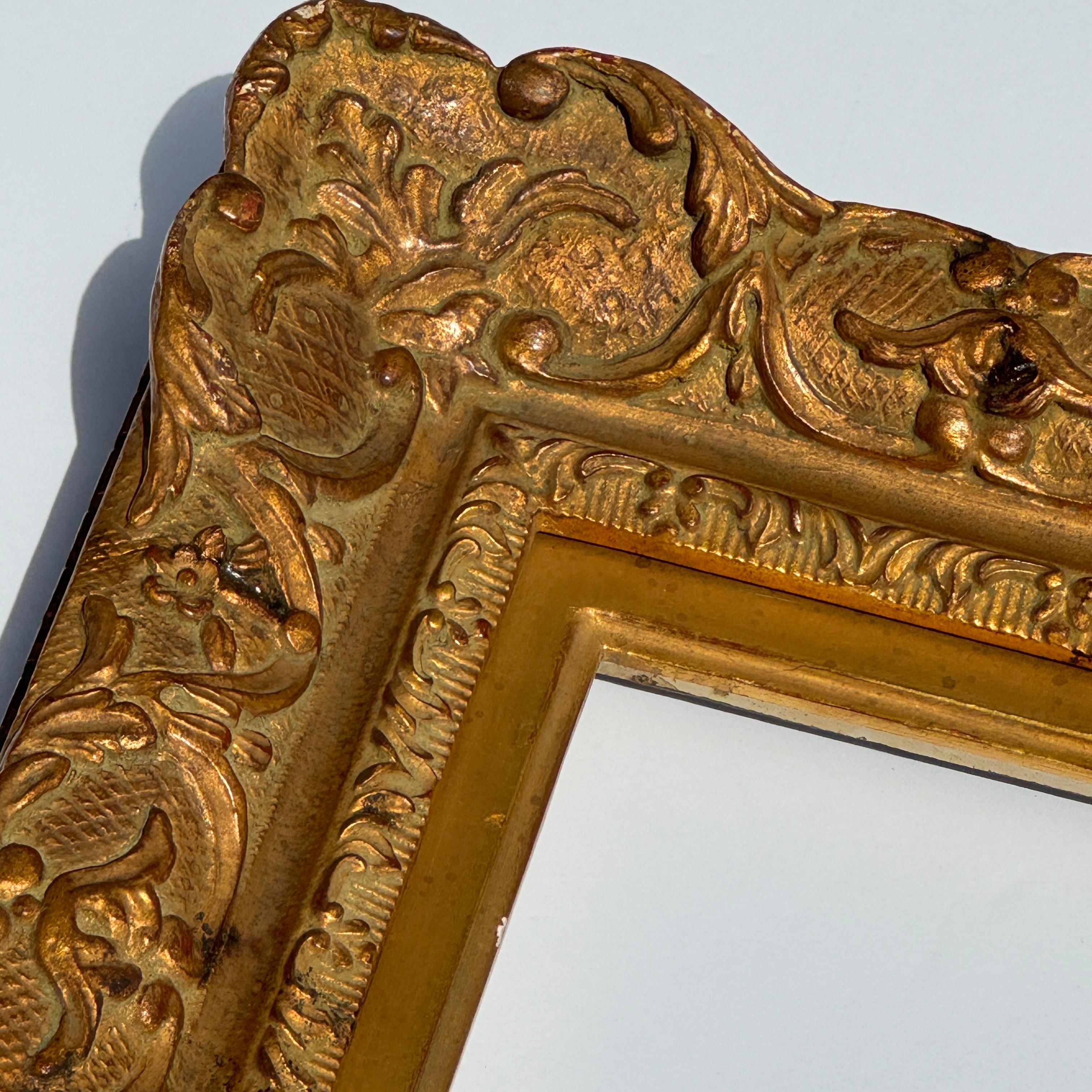 Large Carved Gilt Wood Frame, French Rococo Style  4