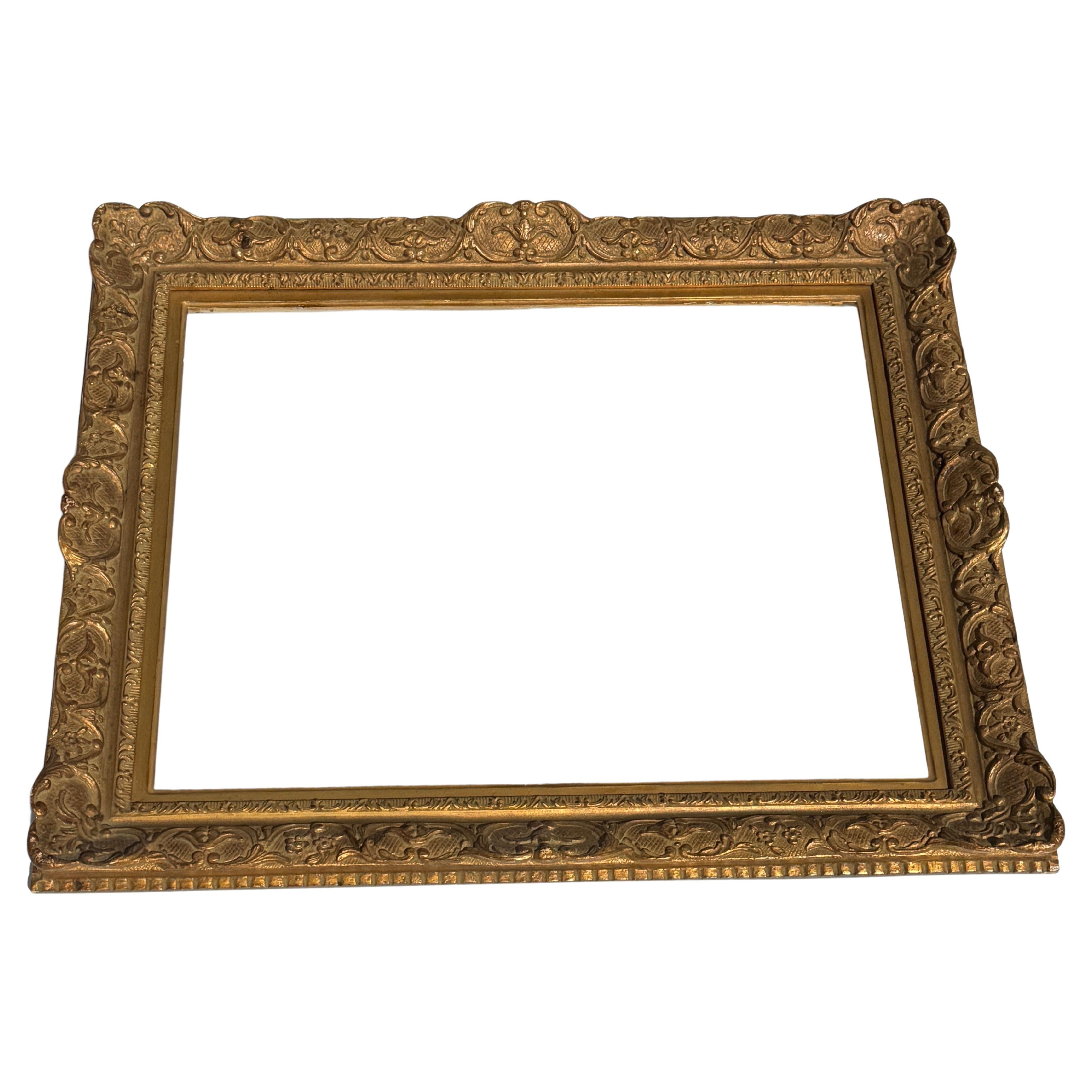 Large Carved Gilt Wood Frame, French Rococo Style  For Sale