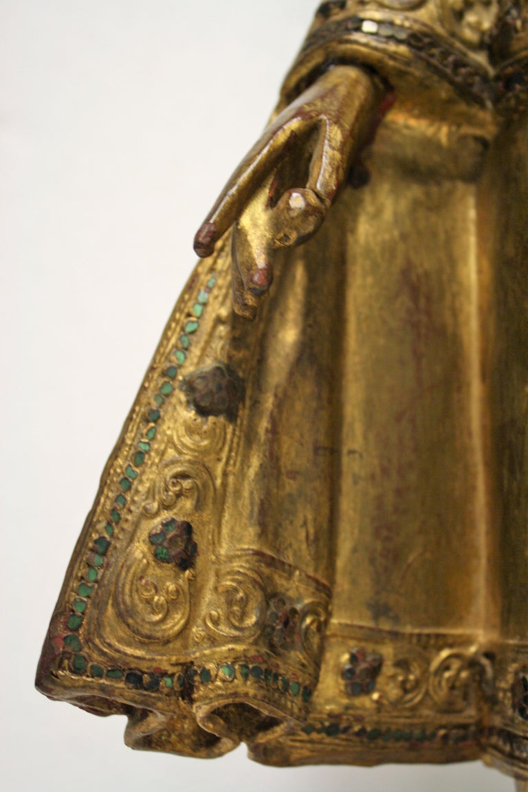 Large Carved Giltwood Buddha Table Lamp, 1960s For Sale at ...