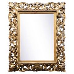 Antique Large Carved Giltwood Mirror, Italy, 19th Century