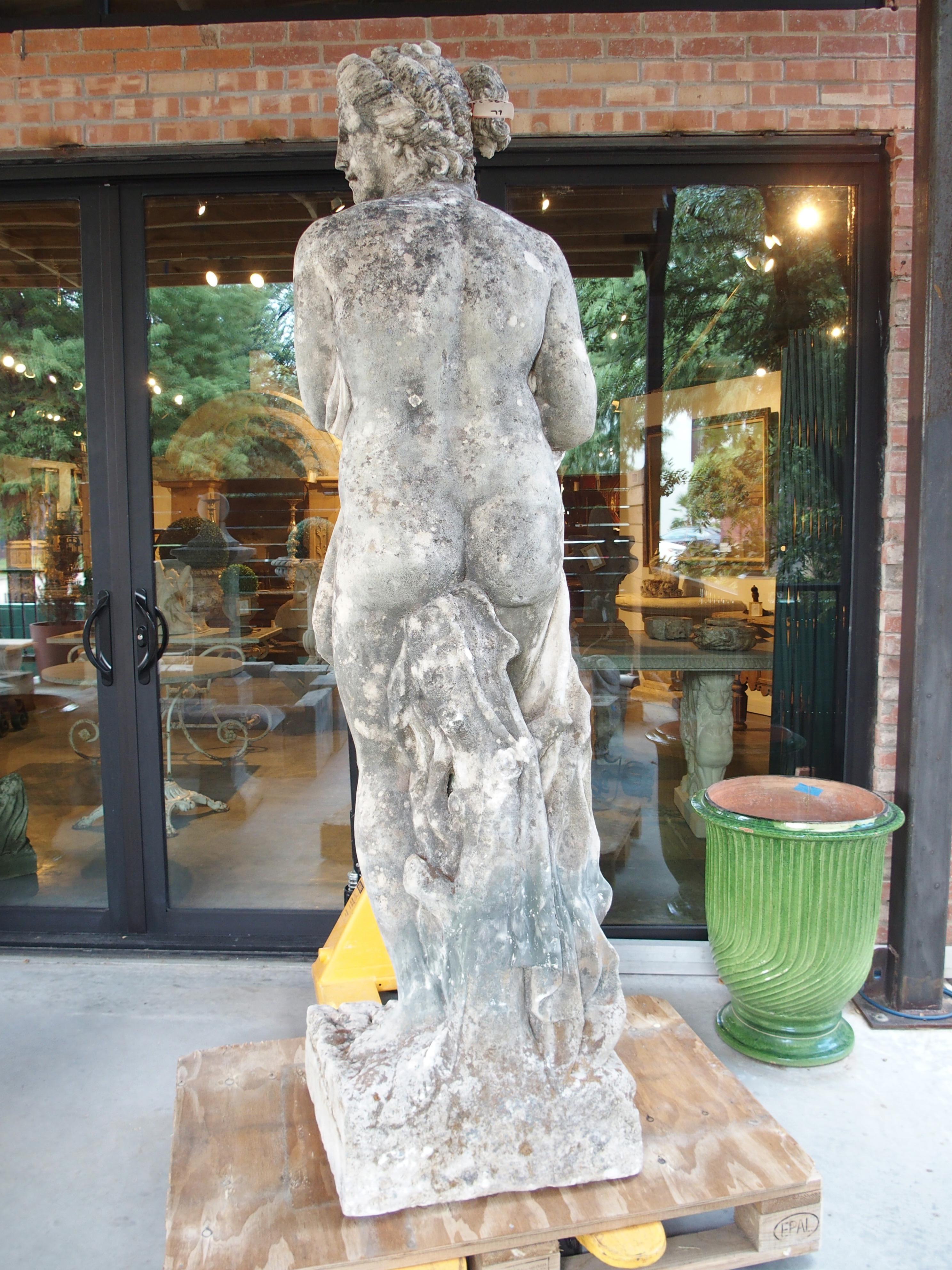 Large Carved Limestone Garden Statue from a Property in Nice, France, Circa 1860 For Sale 9