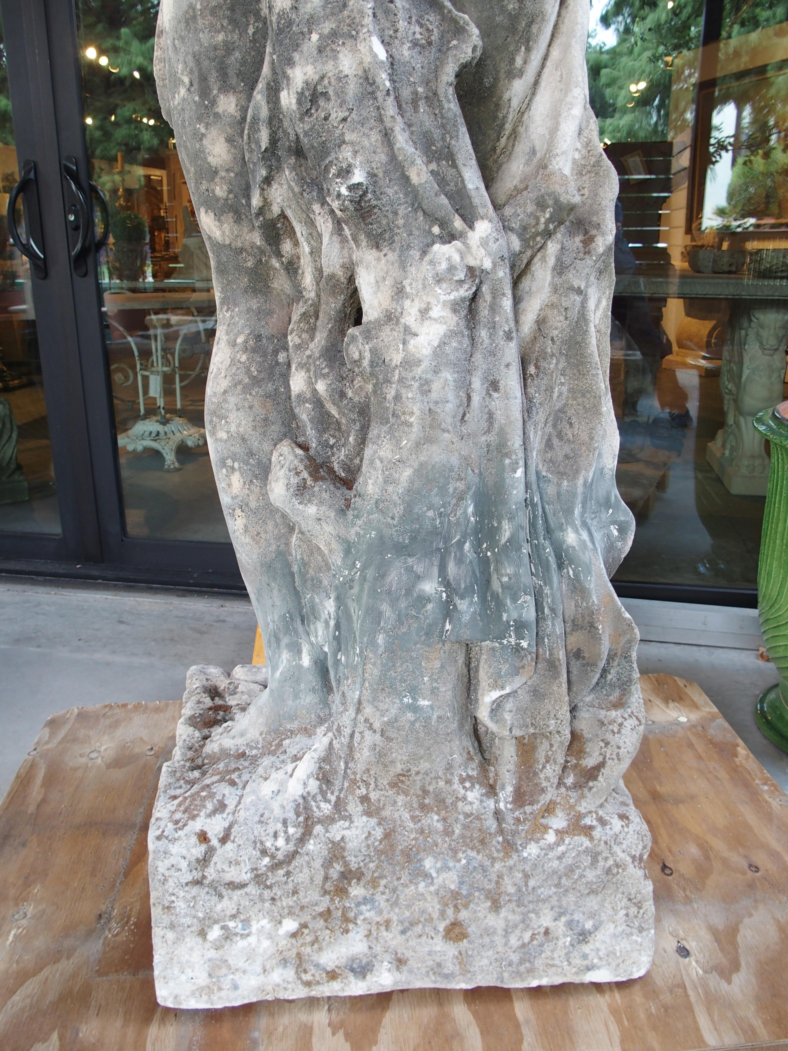 Large Carved Limestone Garden Statue from a Property in Nice, France, Circa 1860 For Sale 10