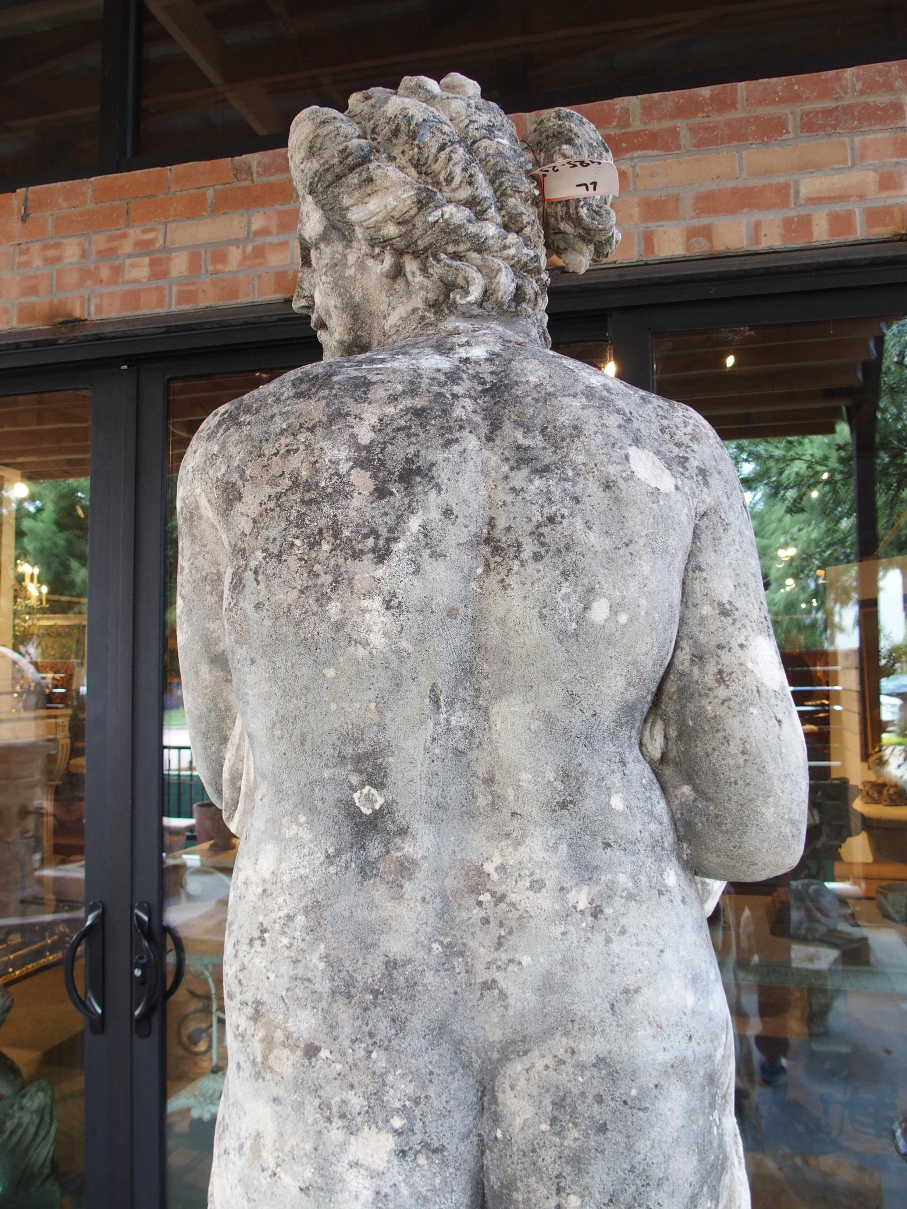Large Carved Limestone Garden Statue from a Property in Nice, France, Circa 1860 For Sale 11