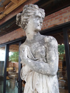 Große geschnitzte Gartenstatue aus Kalkstein von einem Anwesen in Nizza, Frankreich, CIRCA 1860