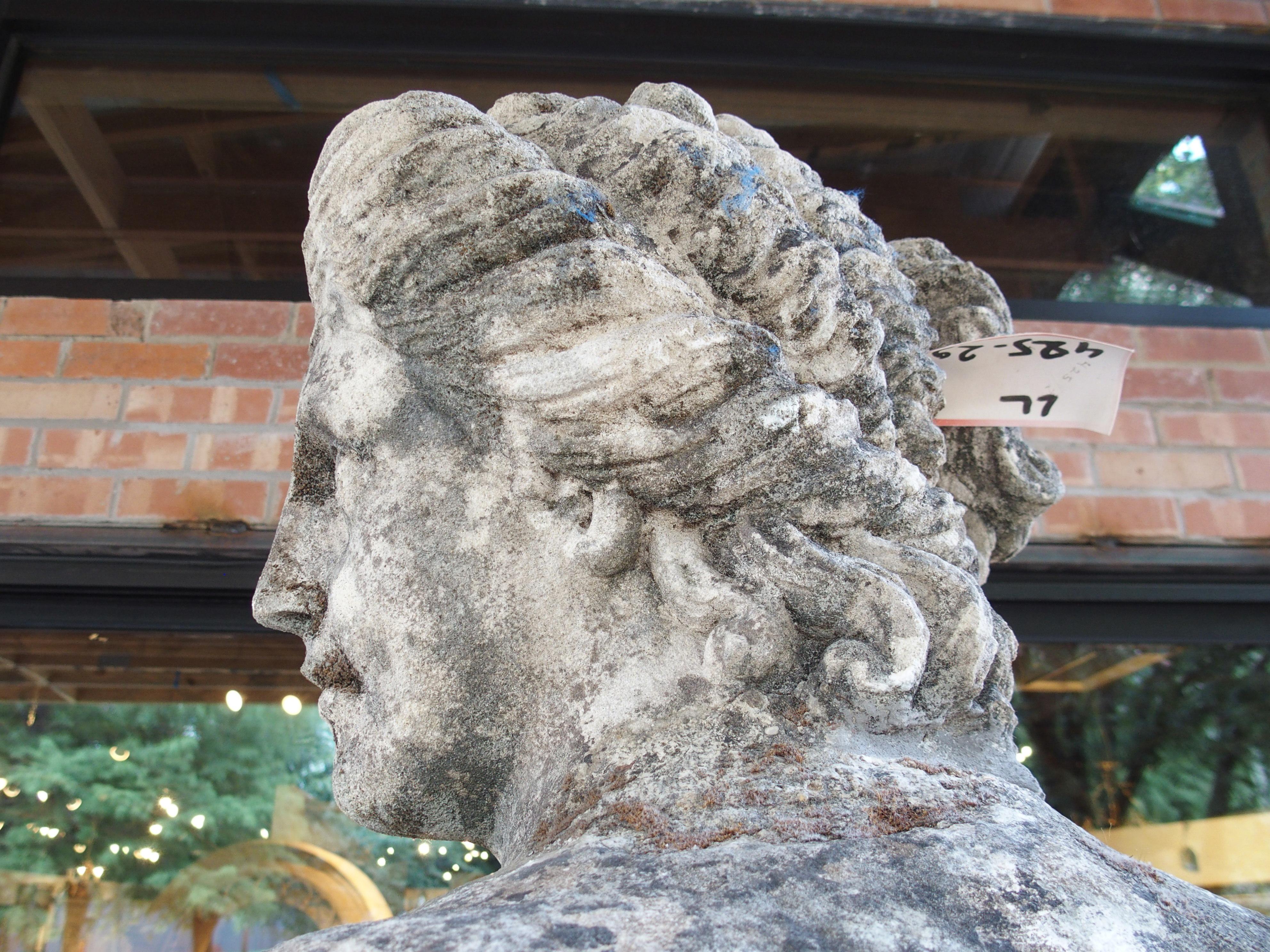 Large Carved Limestone Garden Statue from a Property in Nice, France, Circa 1860 For Sale 12