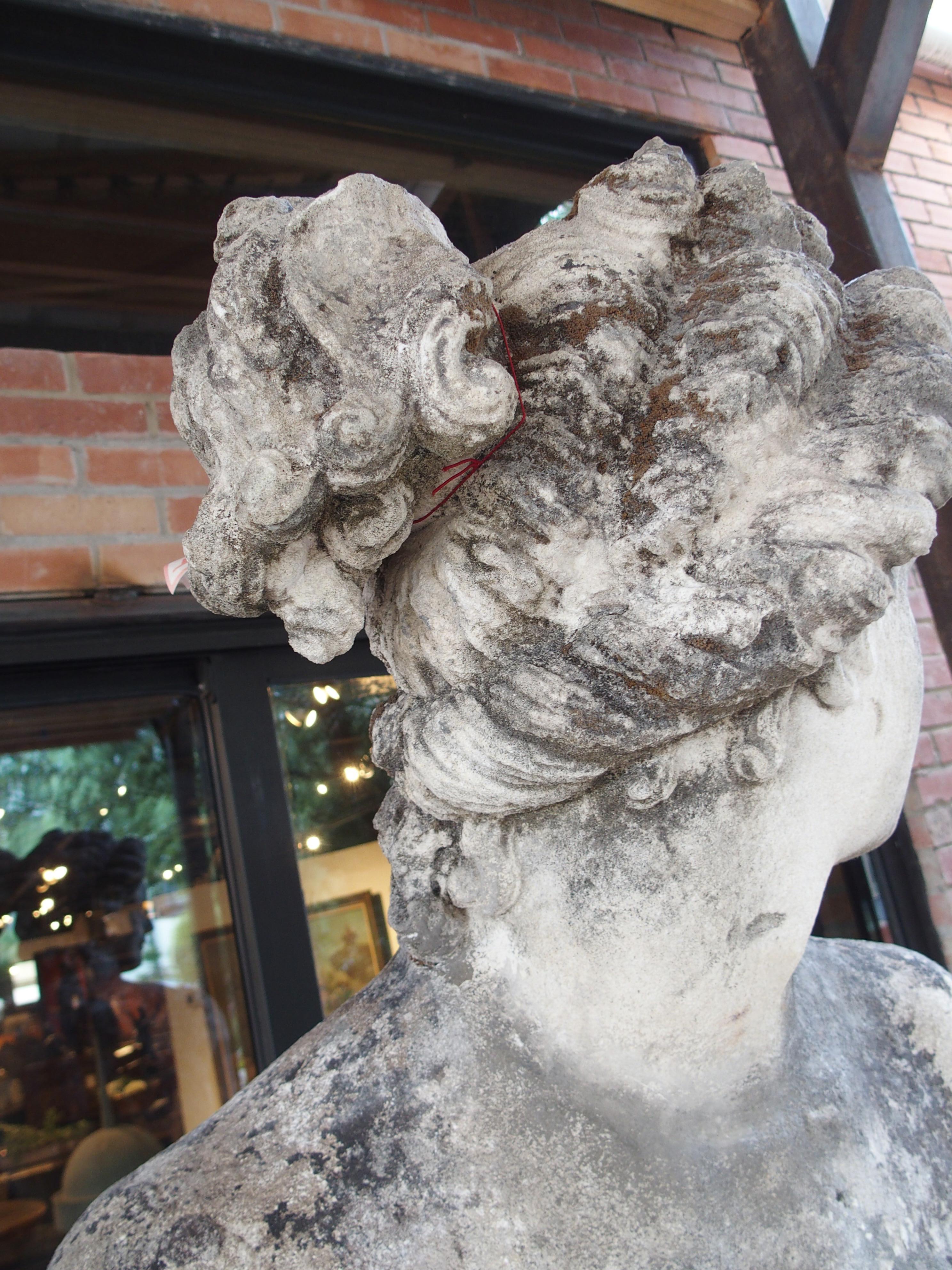 Stone Large Carved Limestone Garden Statue from a Property in Nice, France, Circa 1860 For Sale