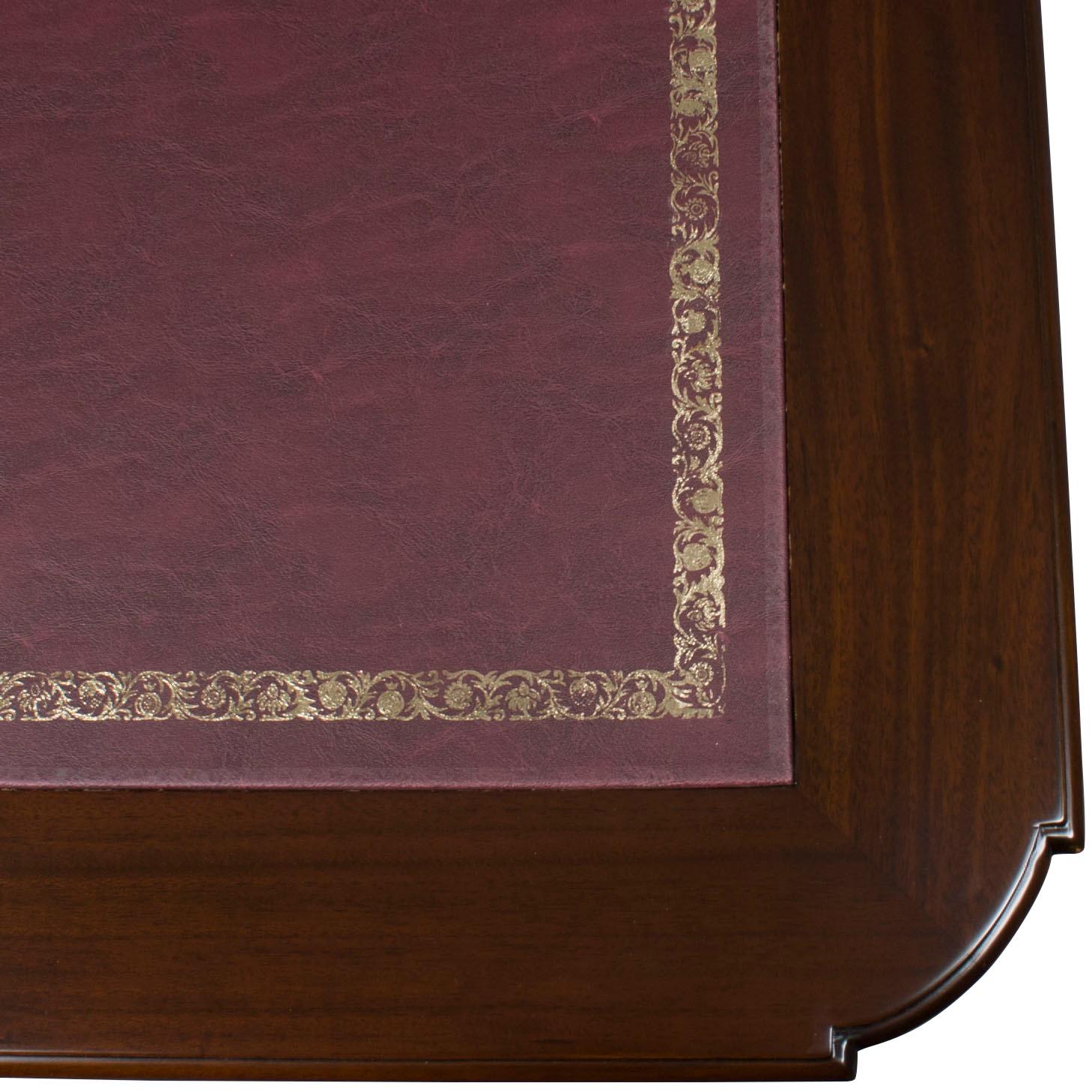 Indonesian Large Carved Mahogany Reproduction Resolute Presidents Desk For Sale