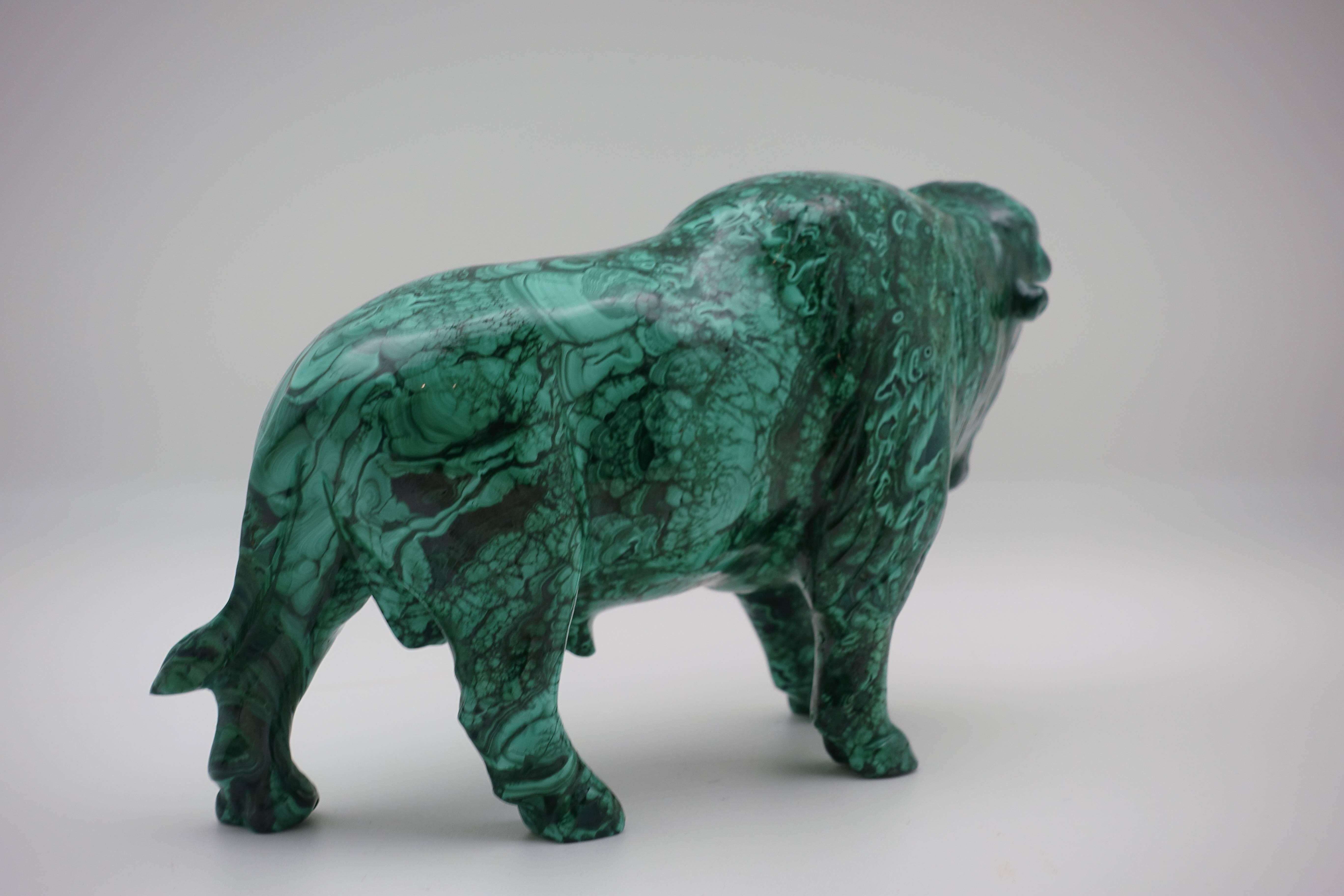 Other Large Carved Malachite Water Buffalo