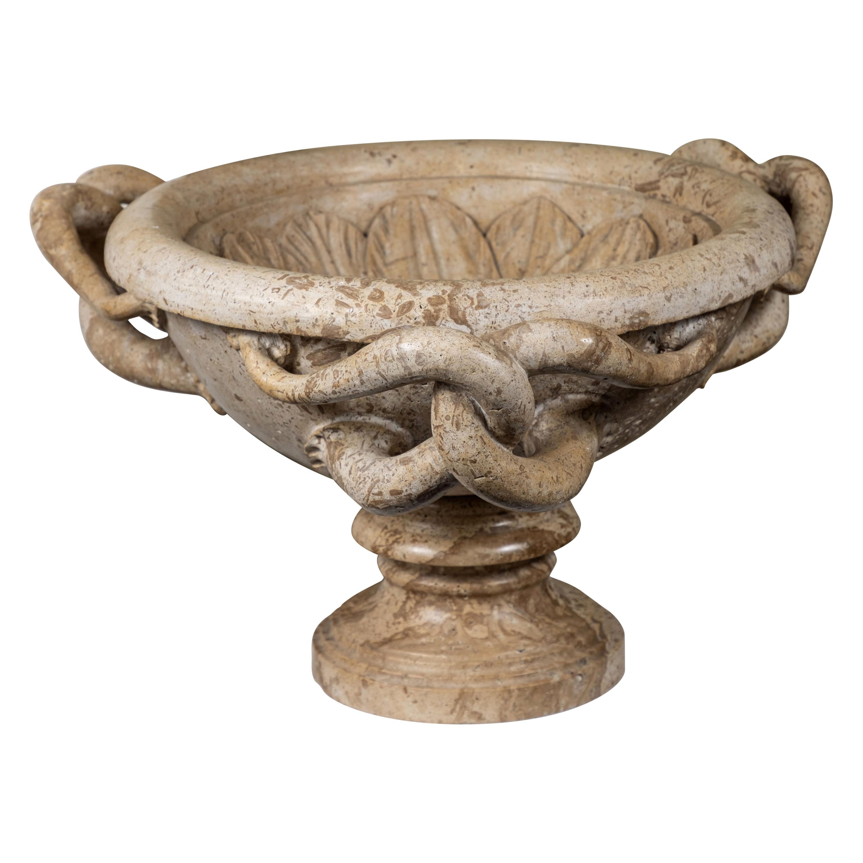 Large, Carved Marble Tazza from Florence