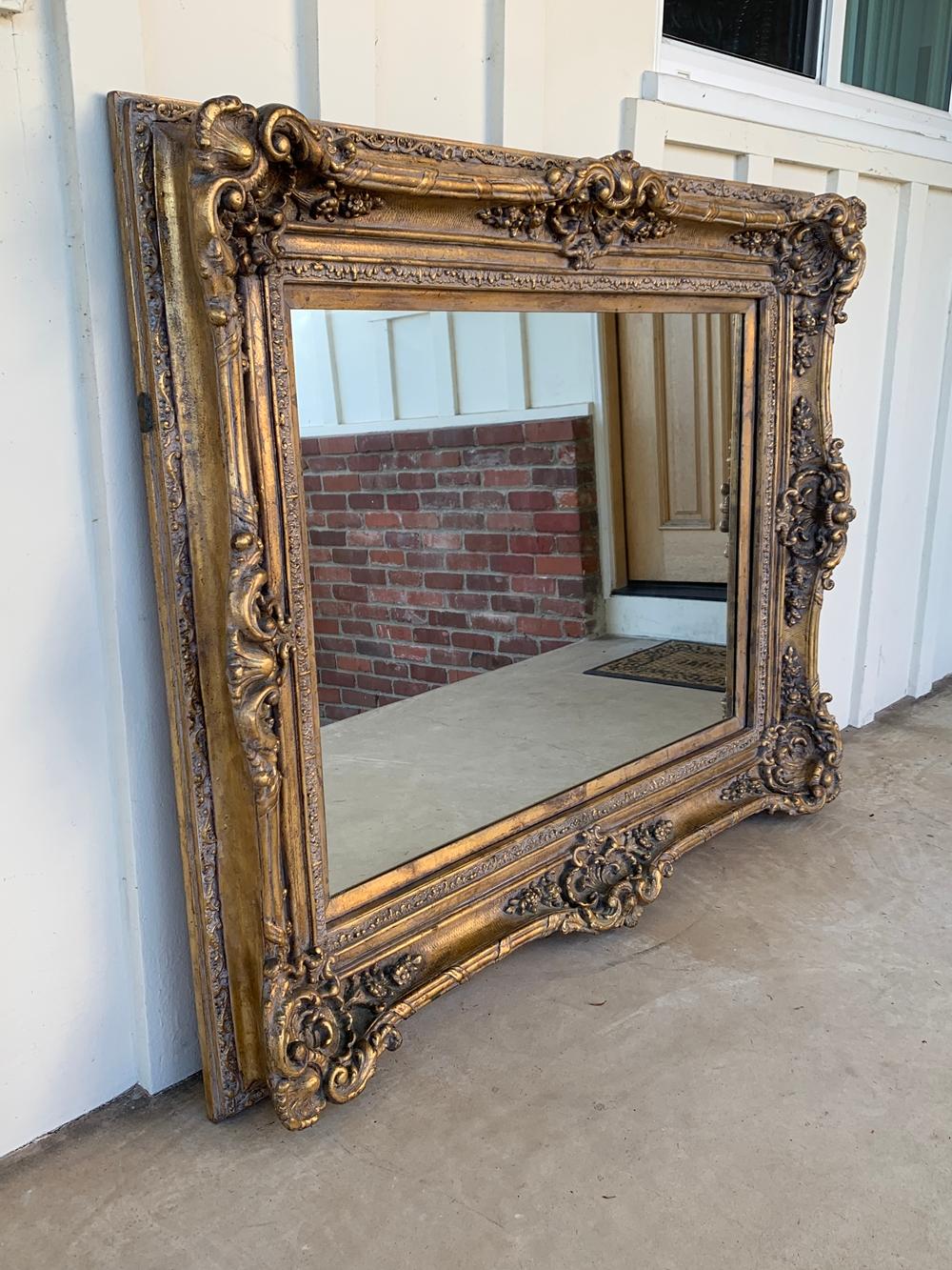 Large Carved Mirror with Gold Gilded Frame 6