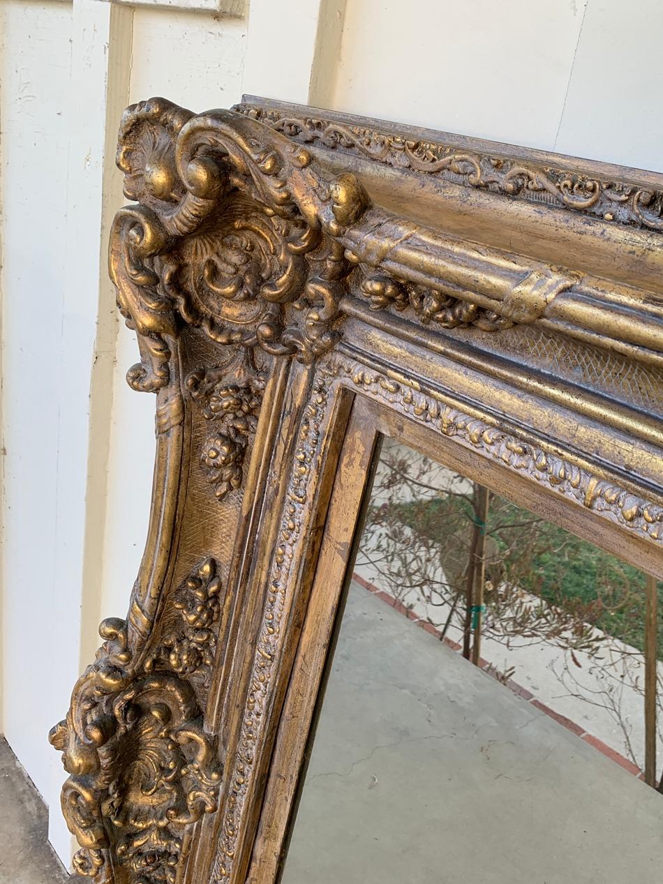 Large Carved Mirror with Gold Gilded Frame 9