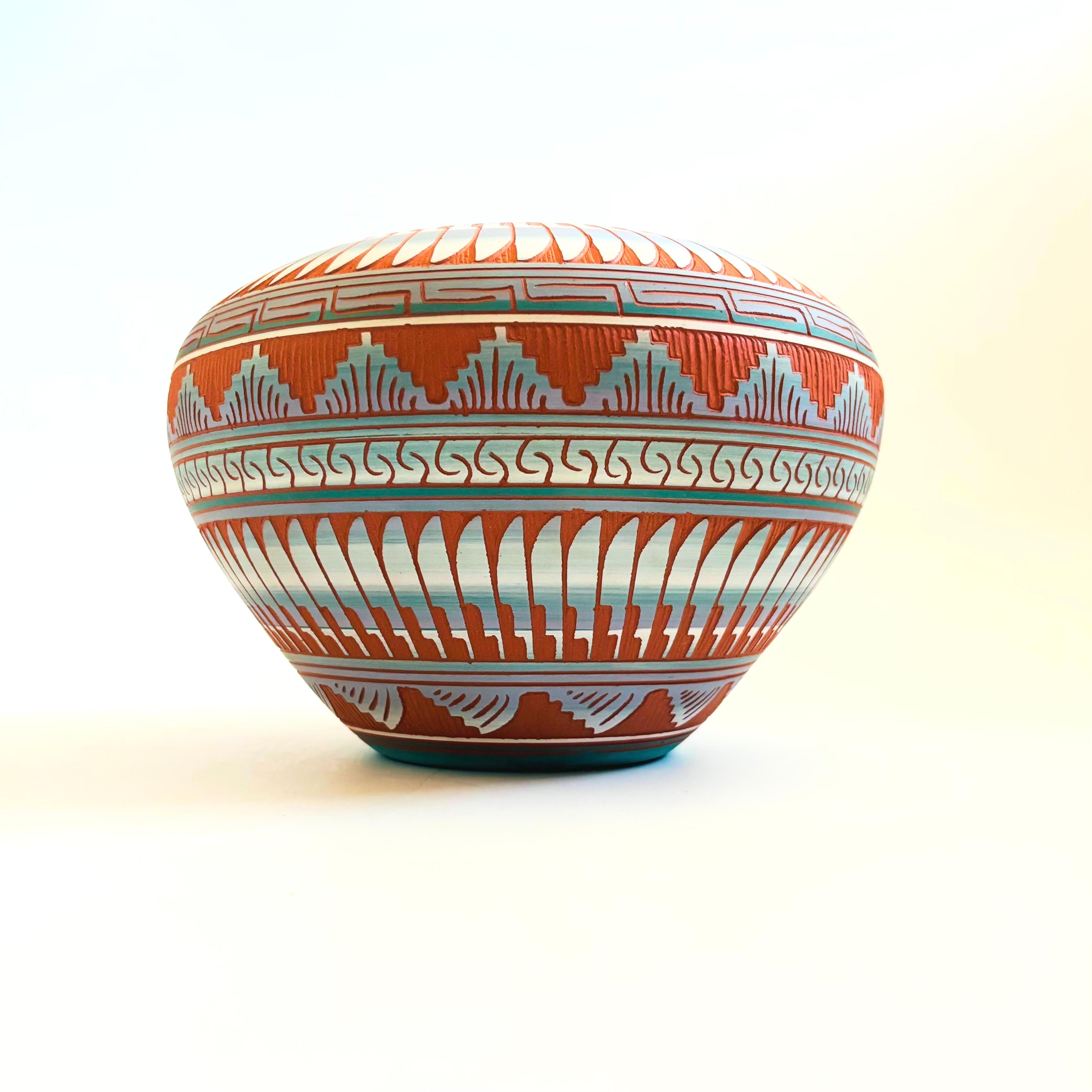 20th Century Large Carved Navajo Vase
