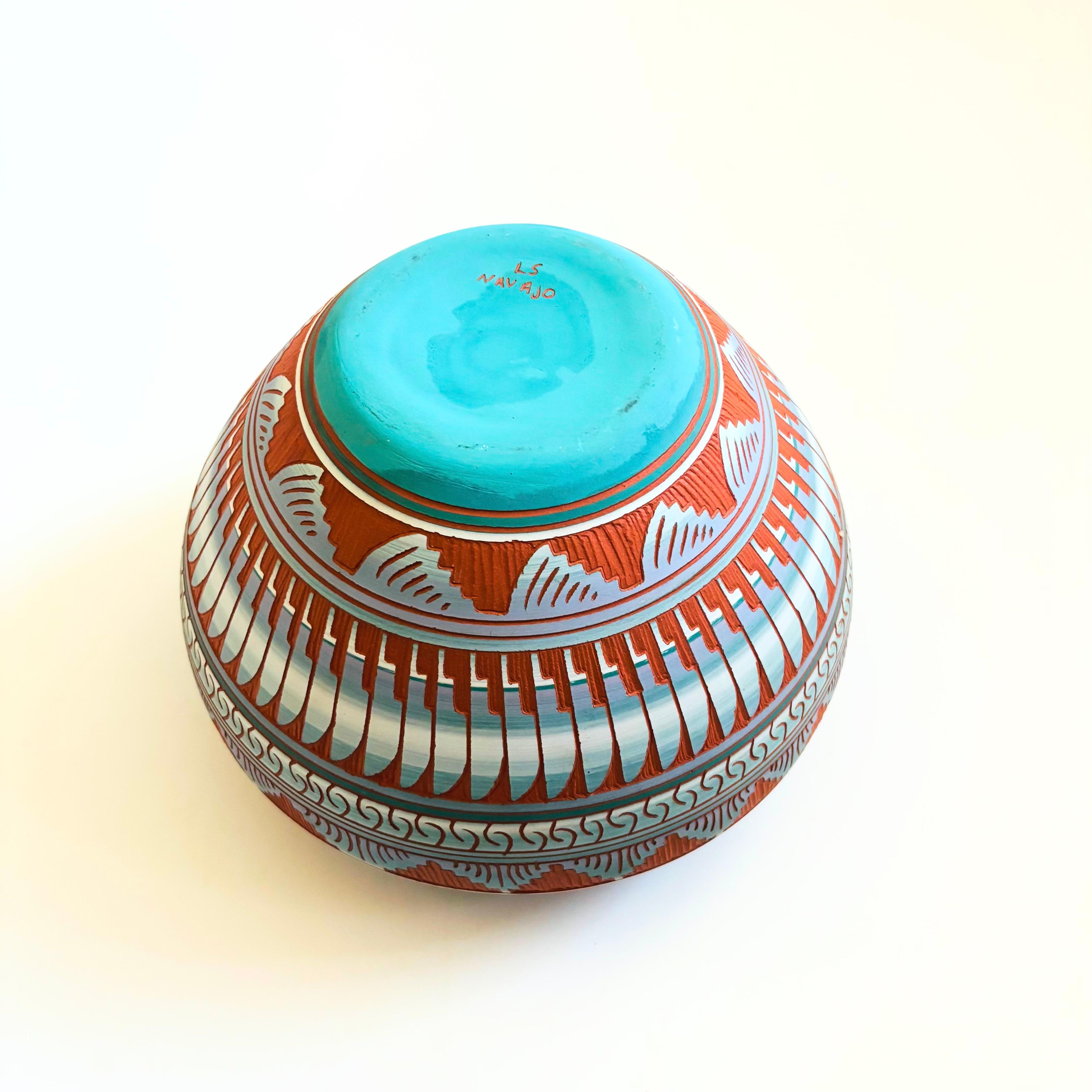 Pottery Large Carved Navajo Vase