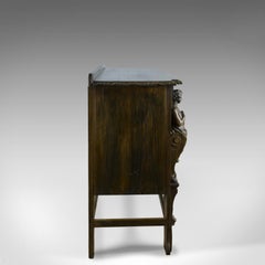 Large Carved Oak Cabinet, English Sideboard, Jacobean Revival Cupboard