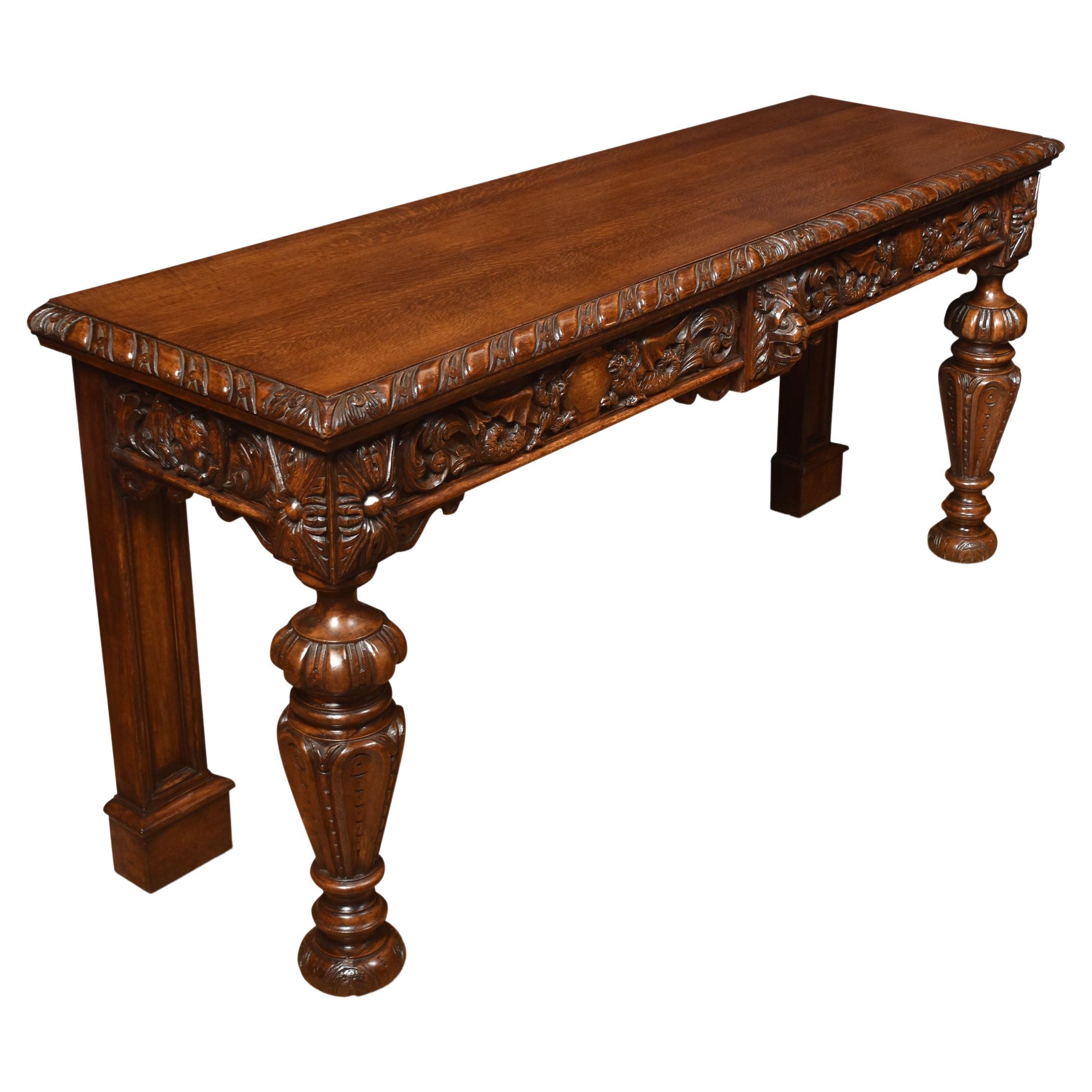 Large Modern Console Table in with Oak Top at 1stDibs