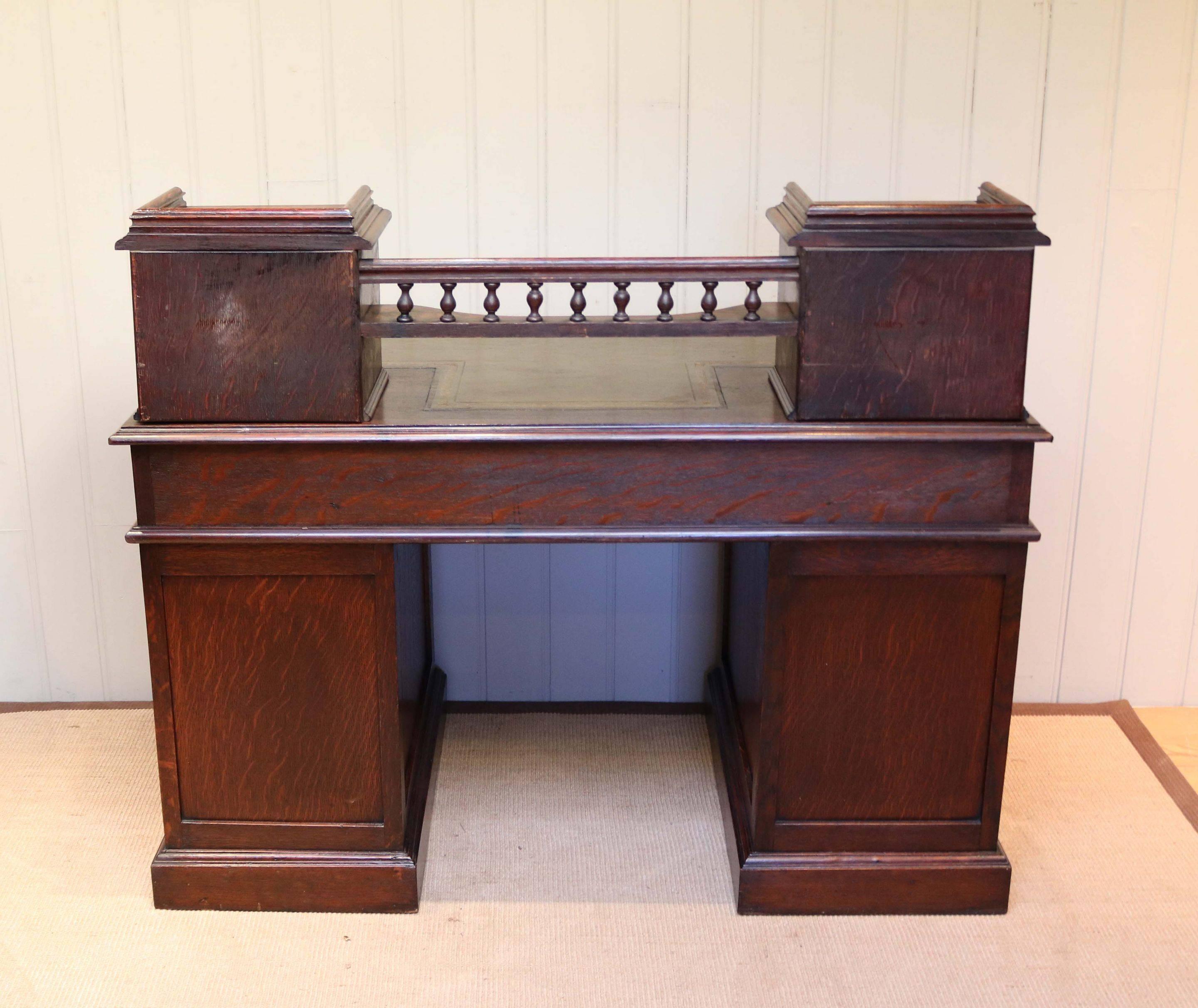Large Carved Oak Desk For Sale 2