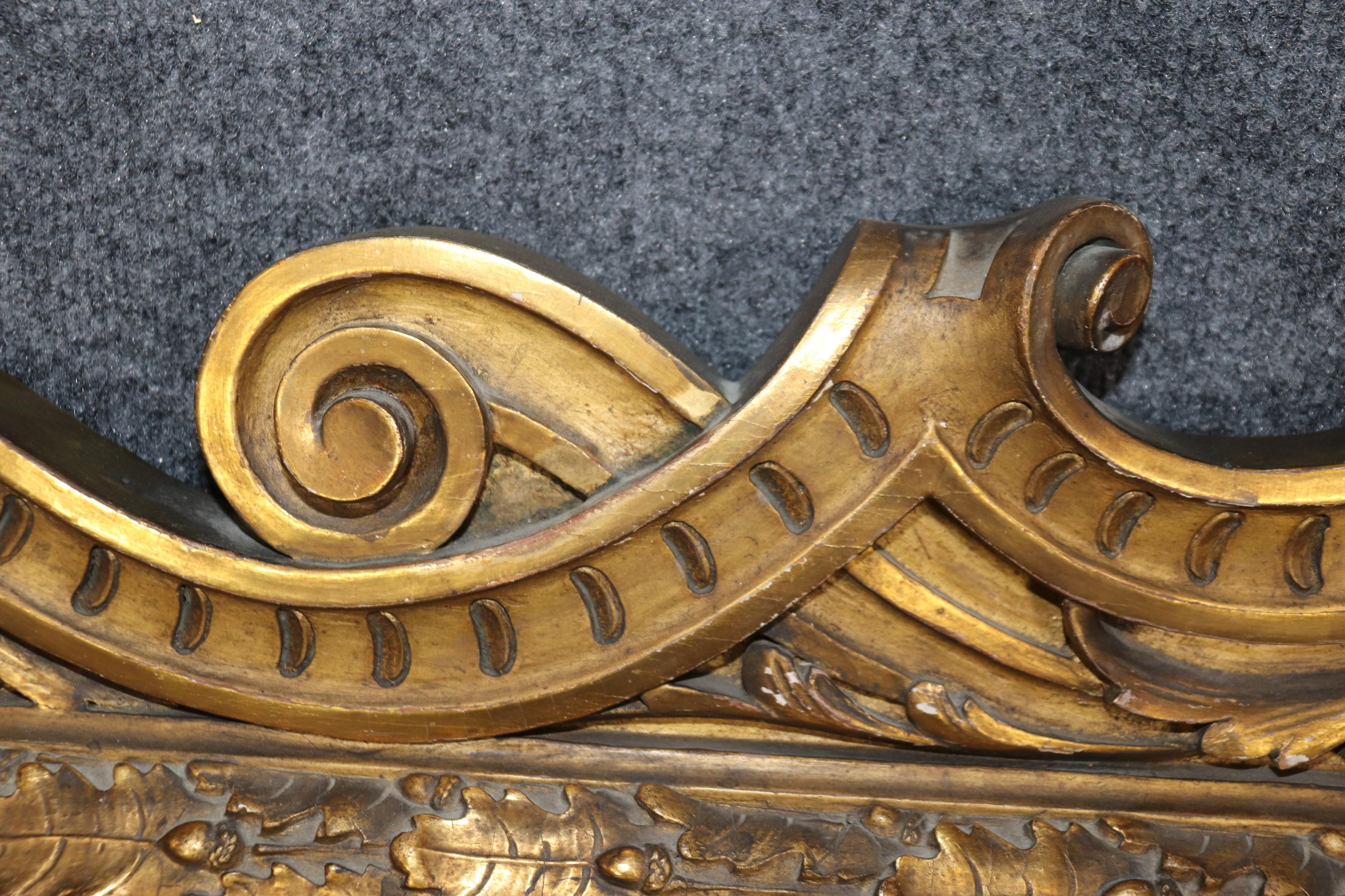 Walnut Large  Carved Oak Leaf and Shell Motif Regency Style Carved Gold Gilt mirror