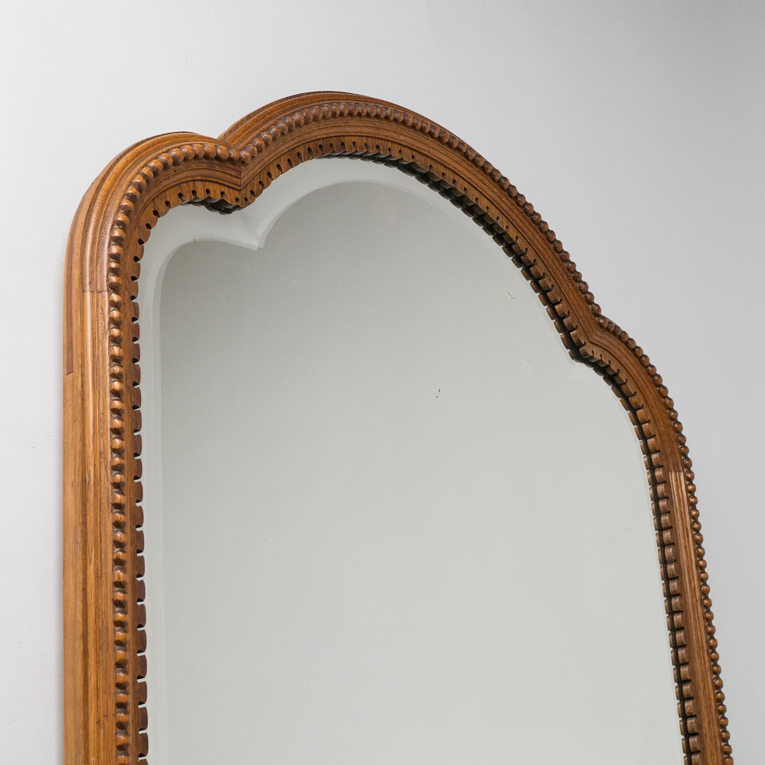 Large Carved Oak Mirror, Late 19th Century, Arts & Crafts 5