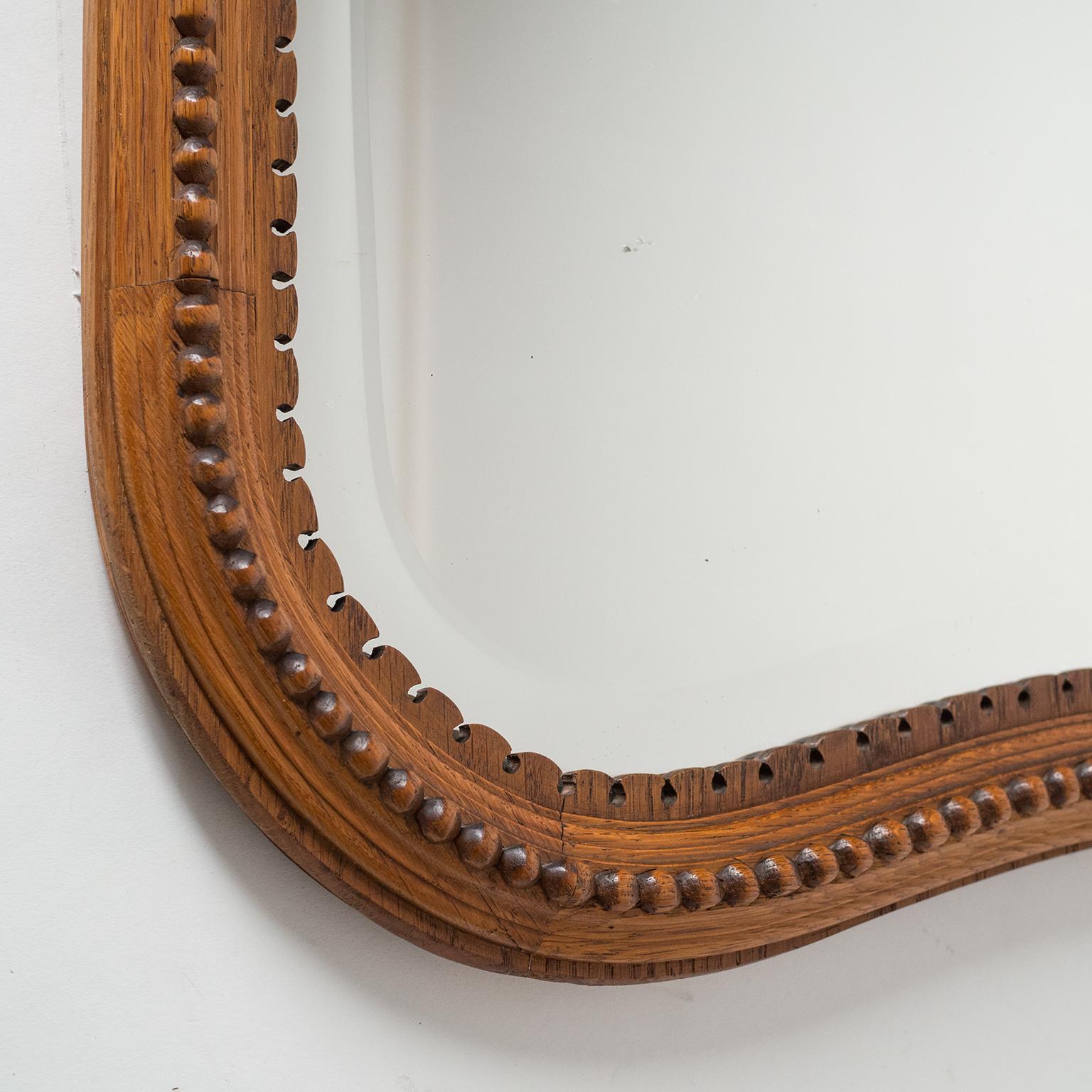 Large Carved Oak Mirror, Late 19th Century, Arts & Crafts 6