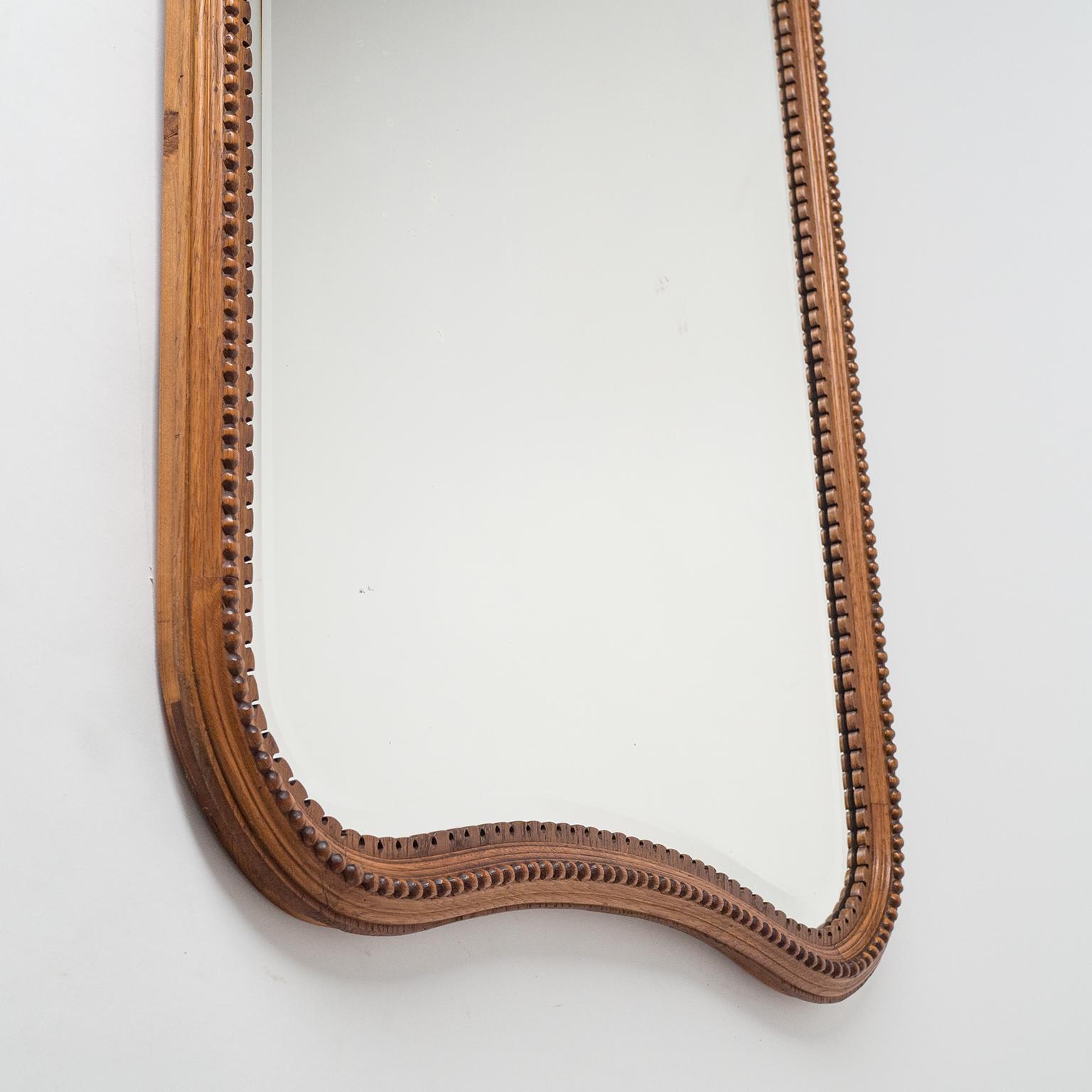 Austrian Large Carved Oak Mirror, Late 19th Century, Arts & Crafts