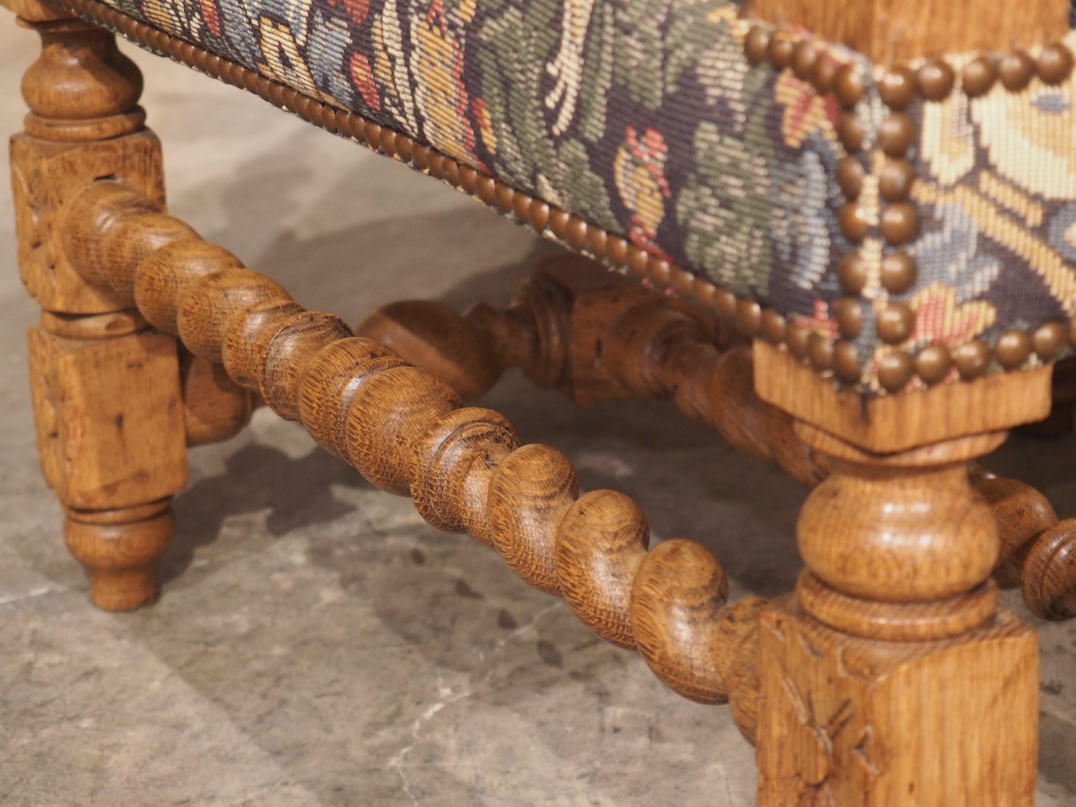 Late 19th Century Large Carved Oak Renaissance Style Armchair from France, C. 1890 For Sale