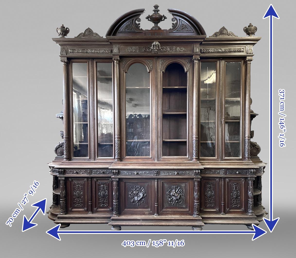 Large Carved Oak Sideboard, Napoleon III Style 5