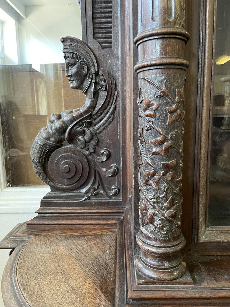 19th Century Large Carved Oak Sideboard, Napoleon III Style