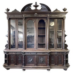 Large Carved Oak Sideboard, Napoleon III Style