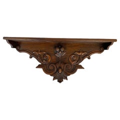 Large Carved Oak Wall Shelf