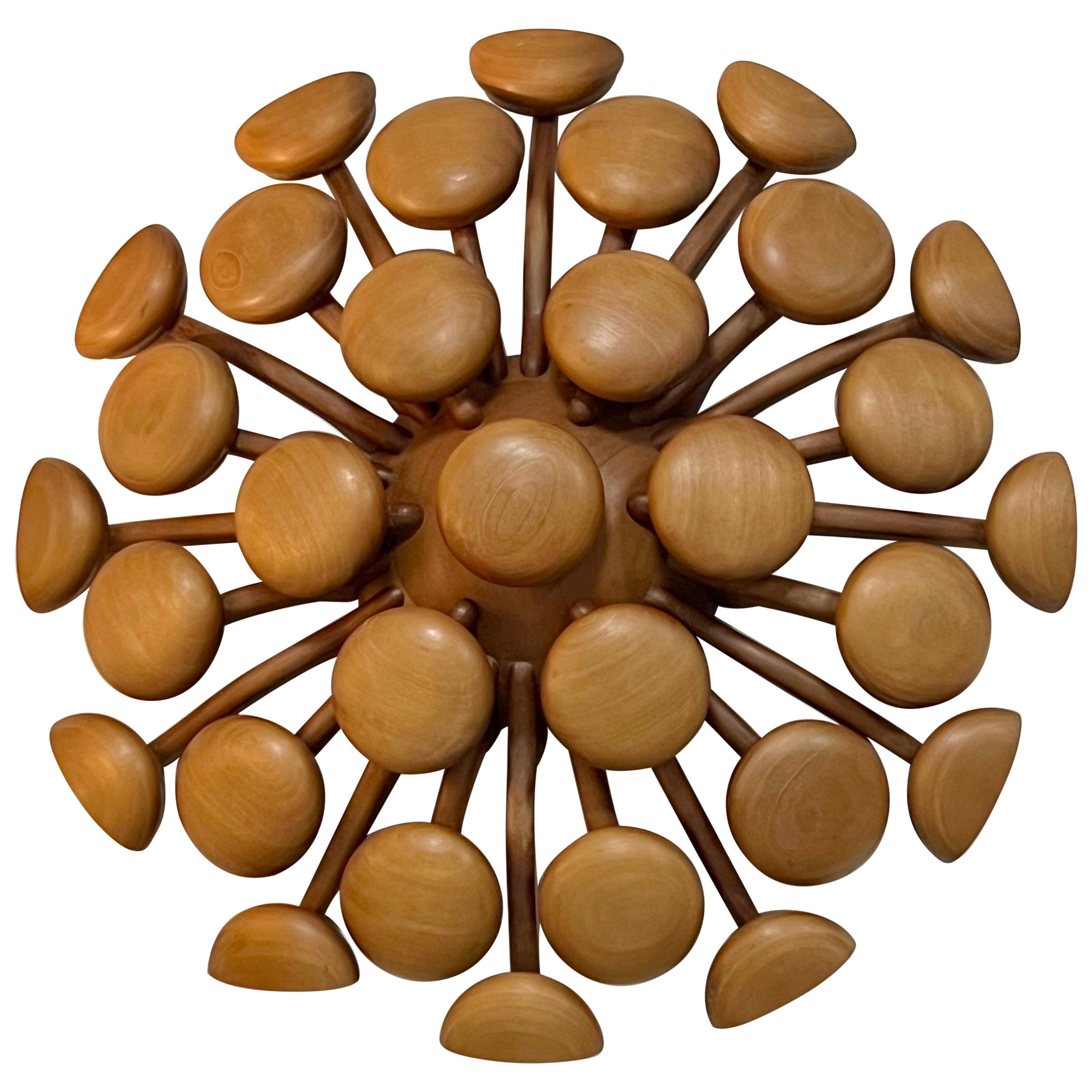 Grande sculpture d'atelier en bois organique sculpté