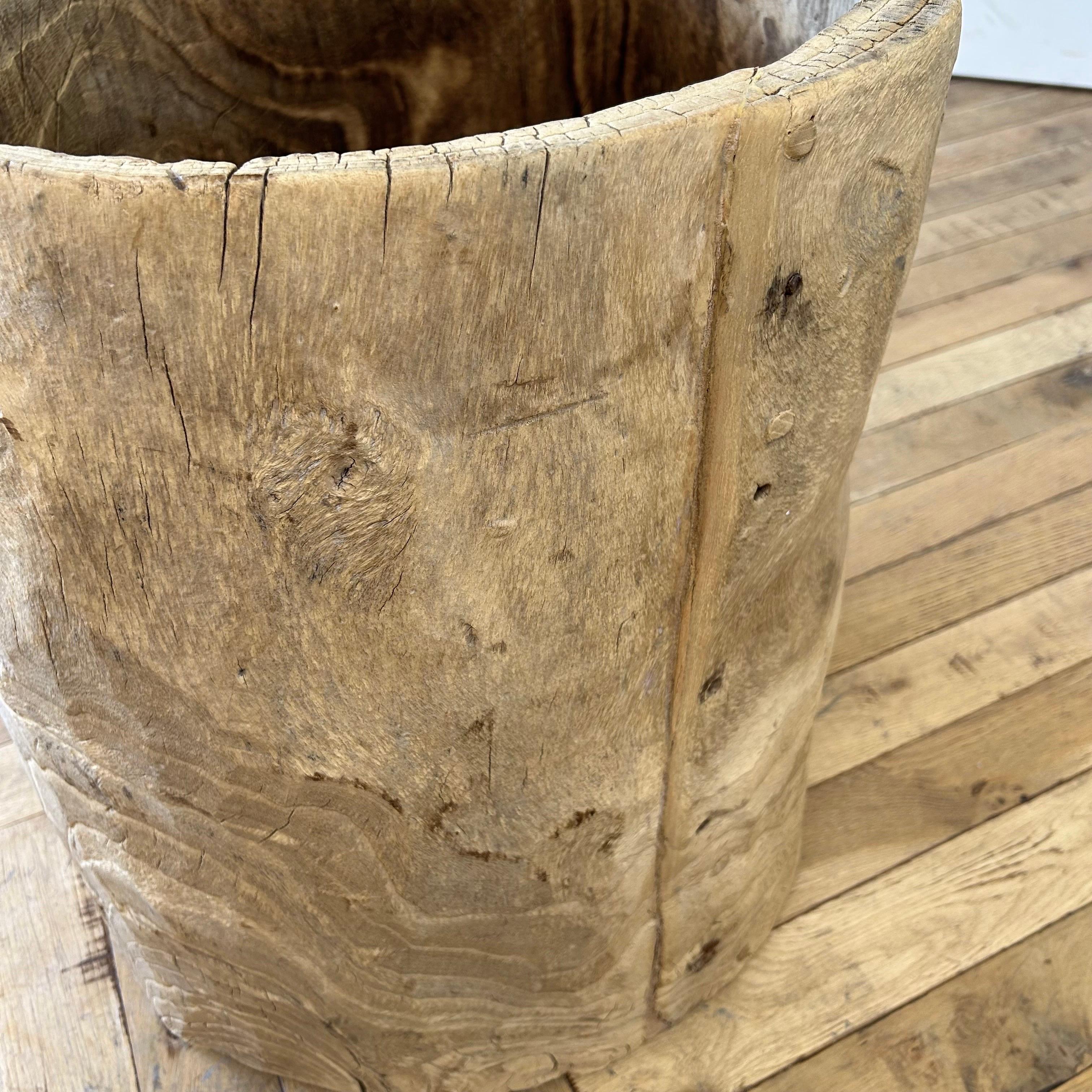 Large Carved Out Stump Decorative Planter 4