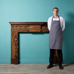 Large Carved Pine Georgian Style Fire Mantel