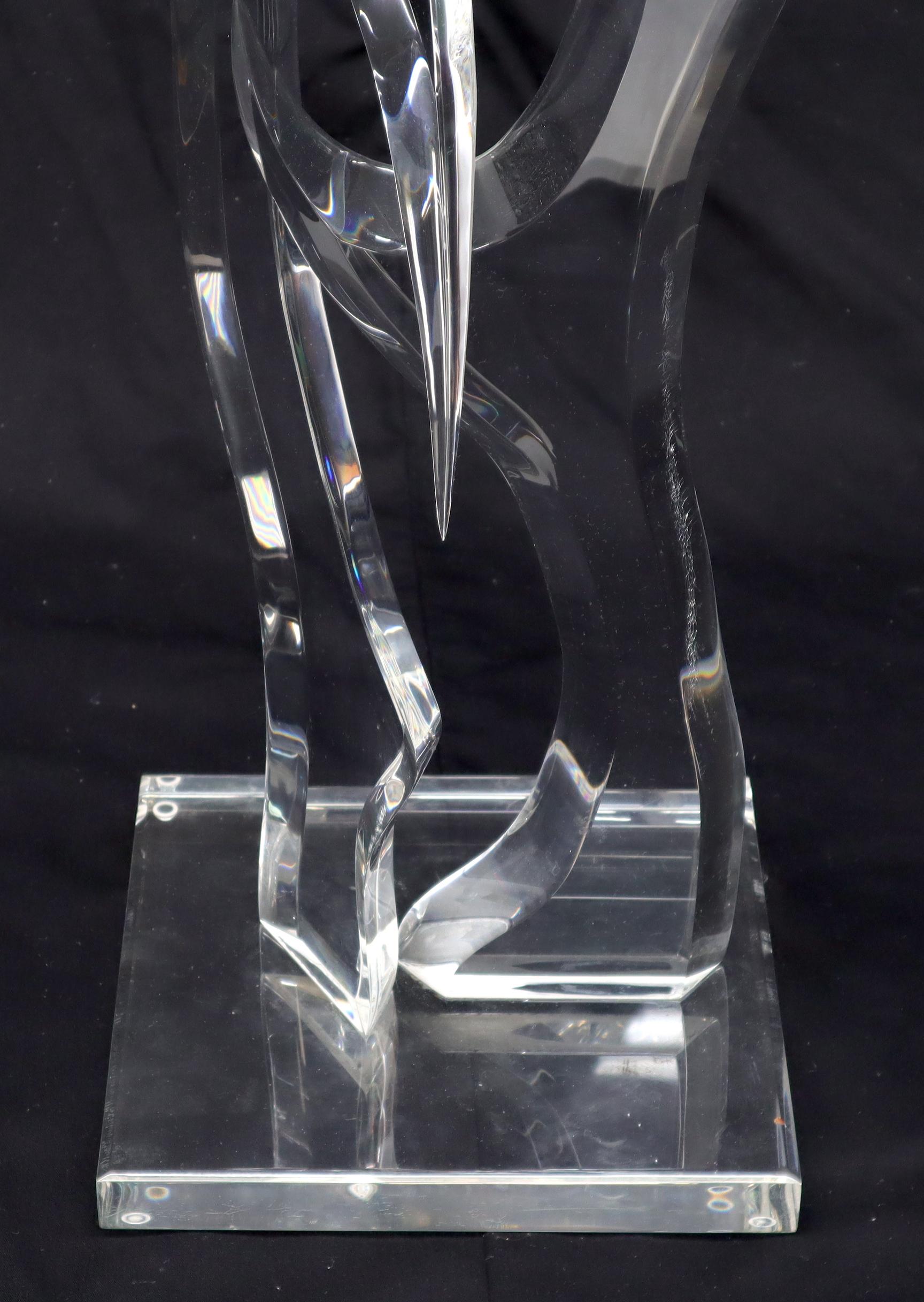 20th Century Large Carved and Polished Lucite Sculpture of Burning Fire Flame Hivo Van Teal