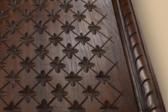 Large carved Portugees Neo-Gothic oak wall panel, 1850s