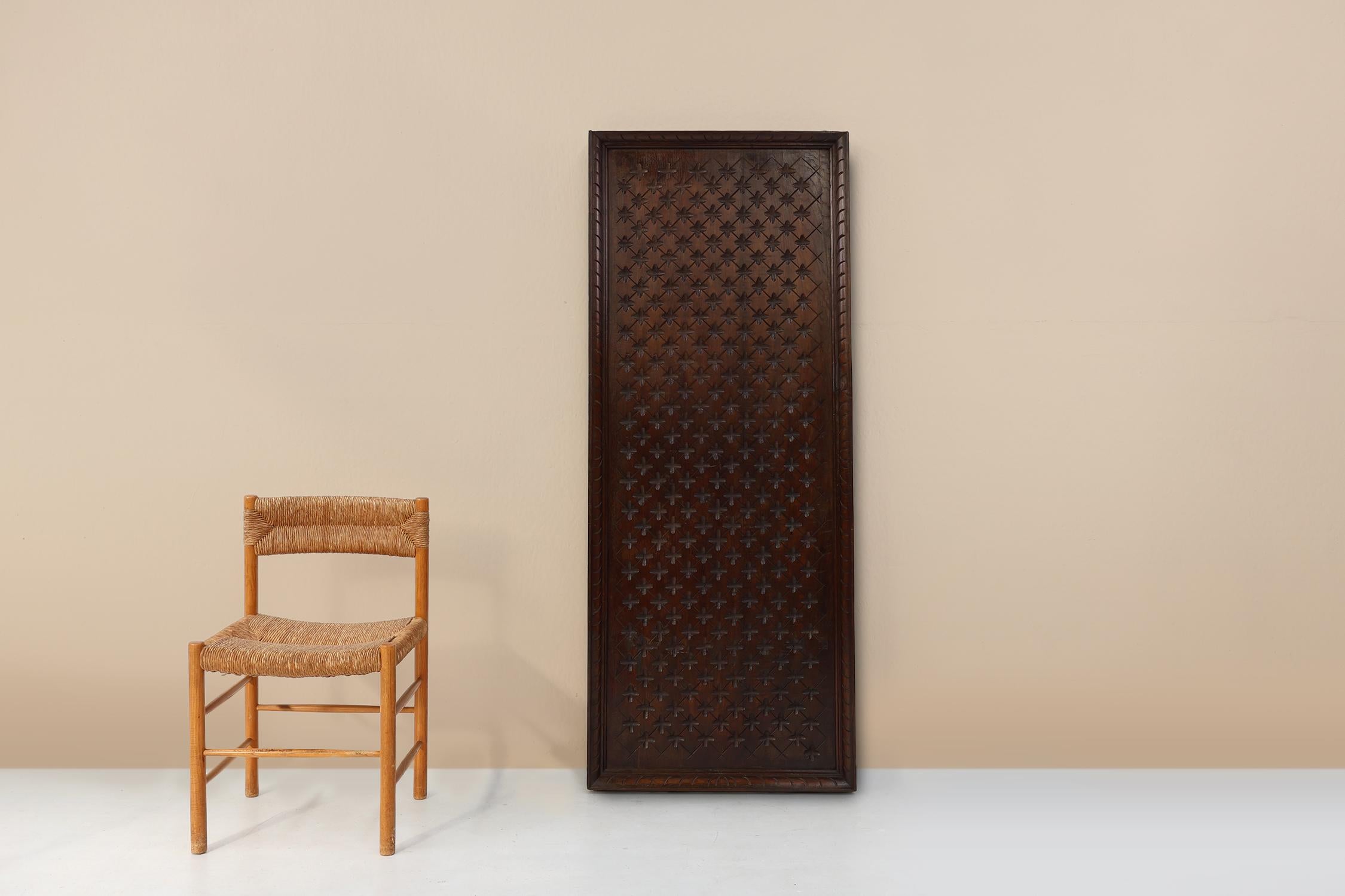 Portuguese Large carved Portugees Neo-Gothic oak wall panel, 1850s For Sale