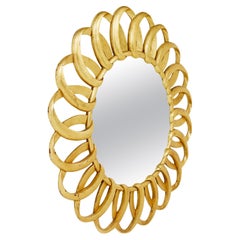 Large carved rococo influenced gilt wall mirror