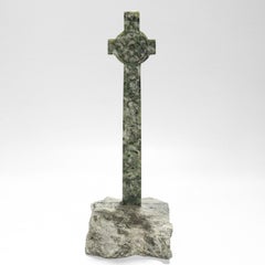 Large Carved Serpentine Hardstone Celtic Cross