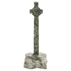 Large Carved Serpentine Hardstone Celtic Cross