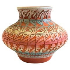 Large Carved Southwestern Vase