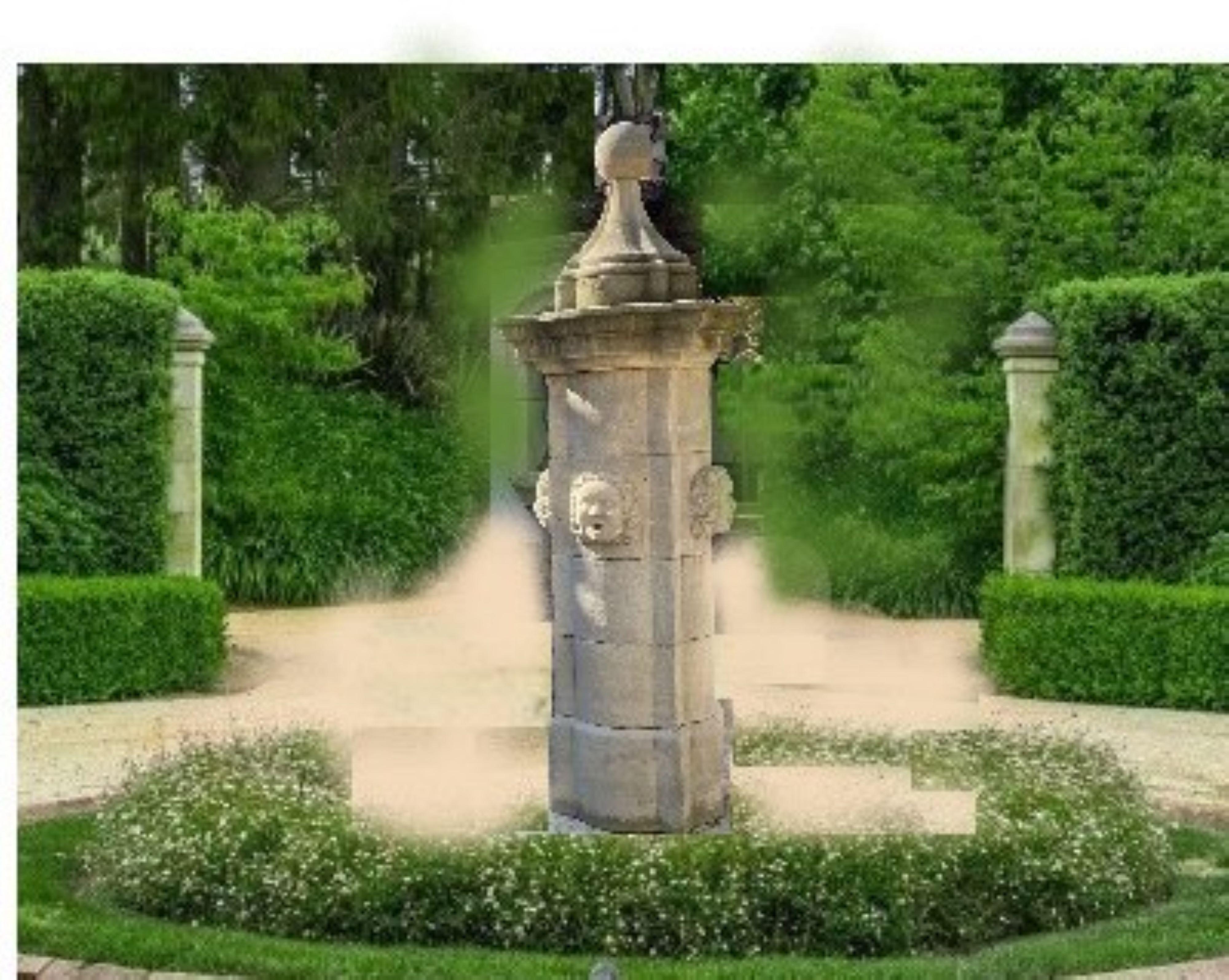Large Carved Stone Center Water Fountain Sculpture Focal Point Basin LA Antiques In Good Condition In West Hollywood, CA