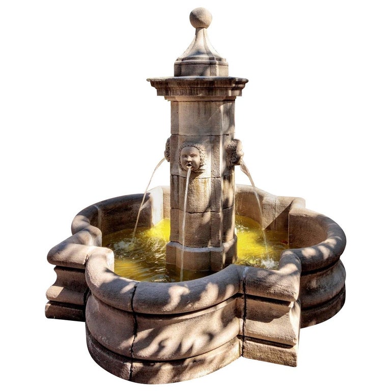 Large Carved Stone Center Water Fountain Sculpture Focal Point Basin La Antiques For Sale At 1stdibs