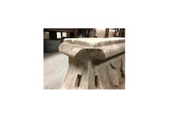 Large Carved Stone Garden Capital