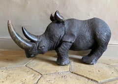 Large Carved Stone Rhino Sculpture